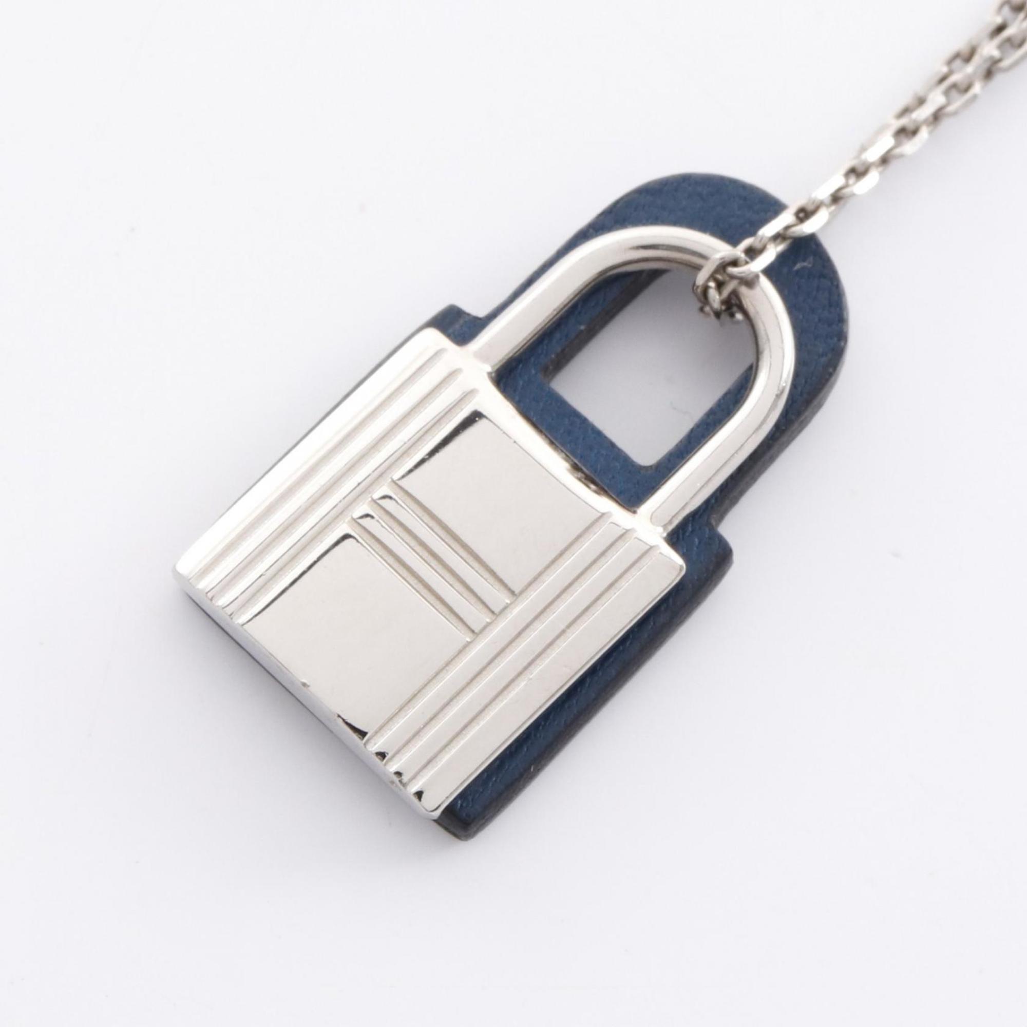 O'Kelly Pendant Necklace Stainless Steel and Swift Leather