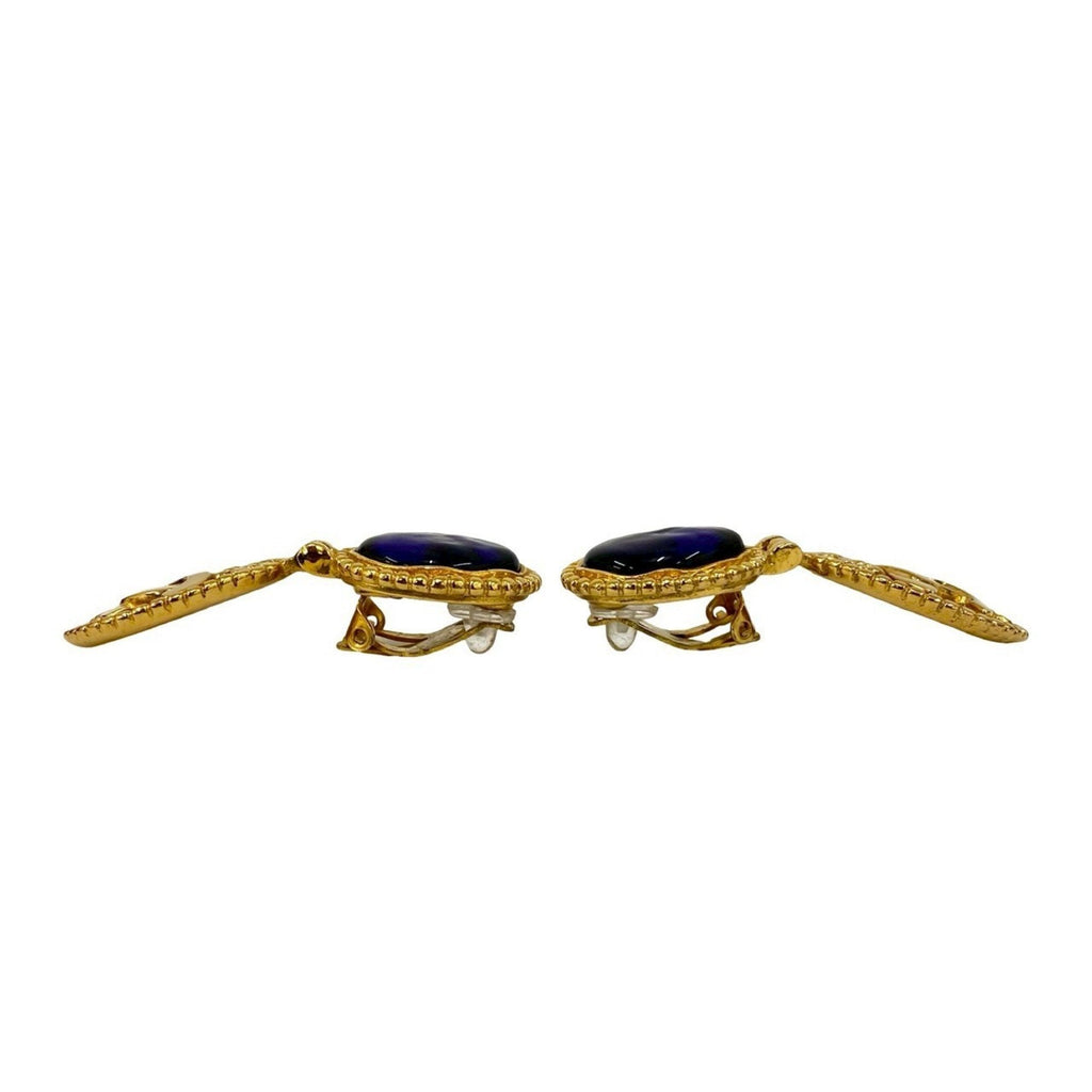 CC Logo Clip-On Earrings Metal Gold-Tone Metal