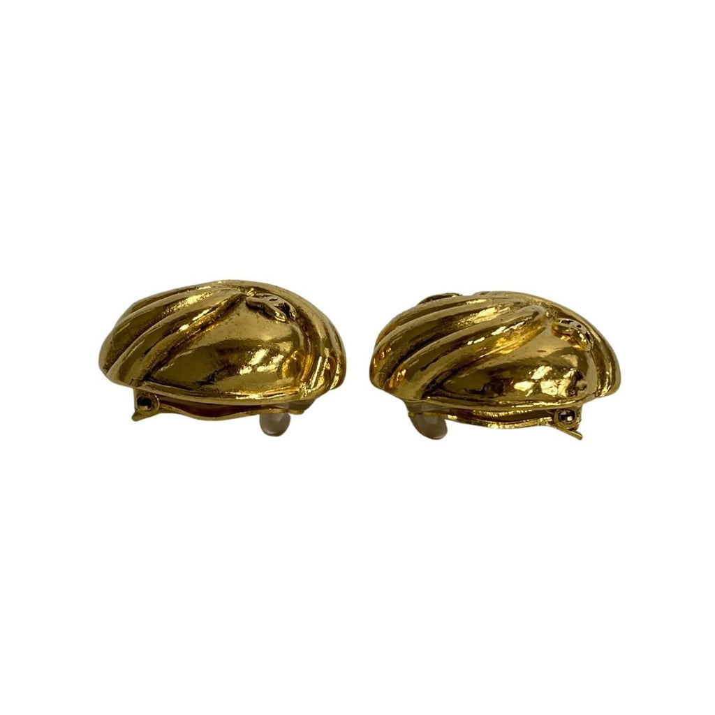 CC Logo Clip-On Earrings Metal Gold-Tone Metal