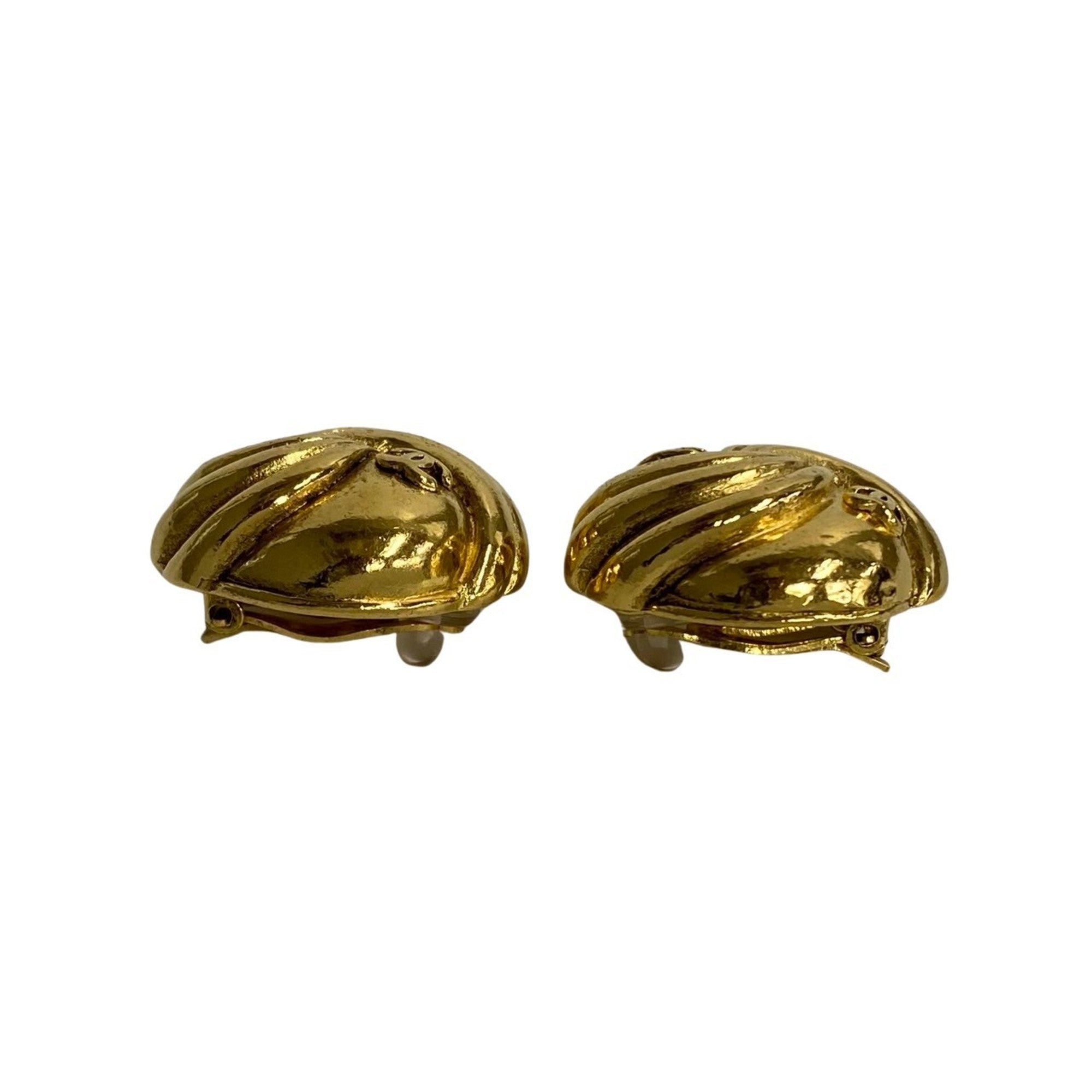 CC Logo Clip-On Earrings Metal Gold-Tone Metal