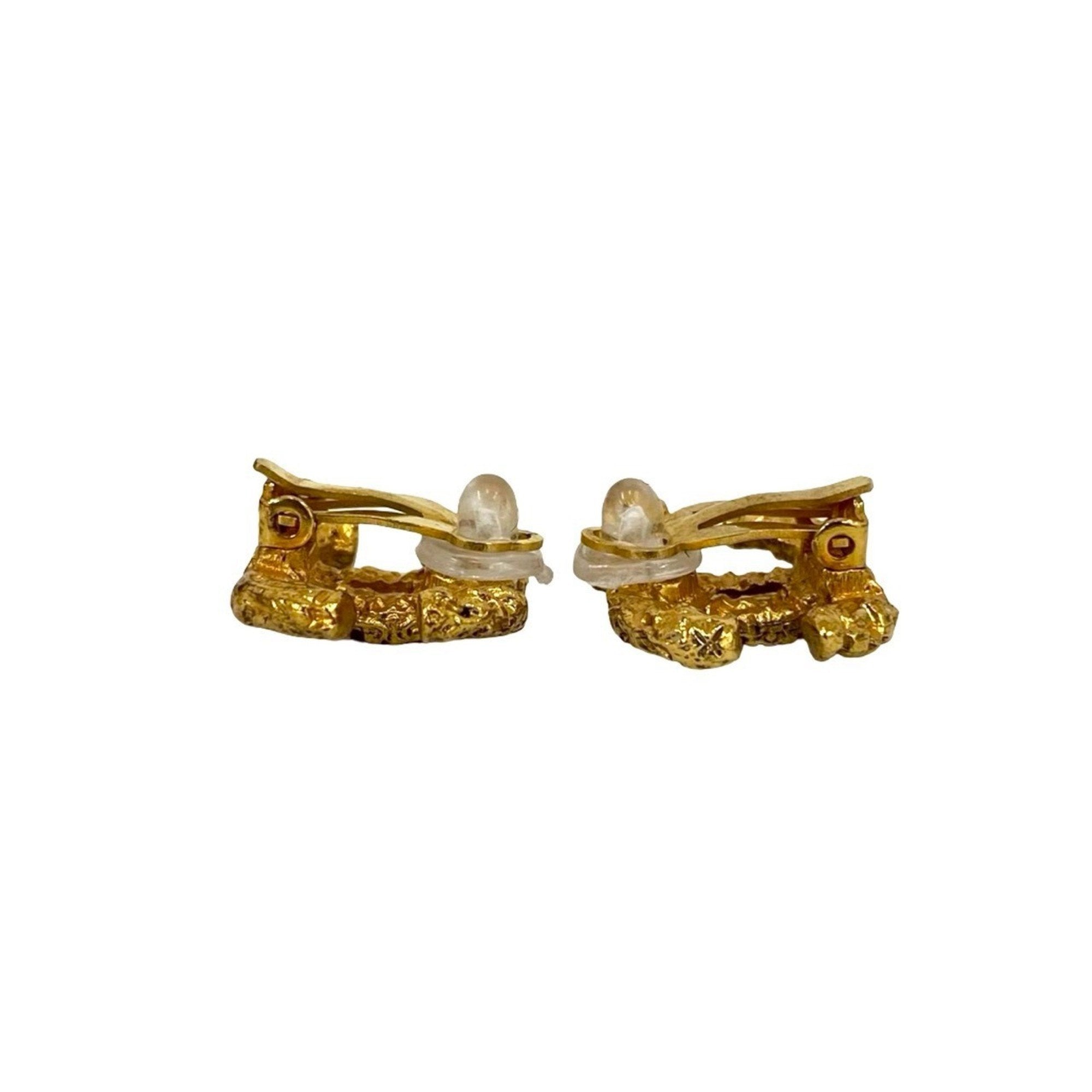 CC Logo Earrings Metal Gold-Tone Metal