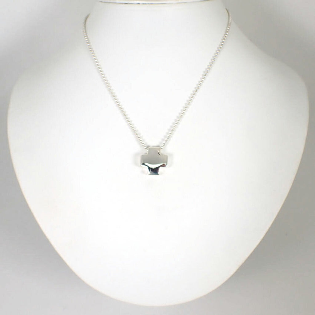 Roman Cross Pendant Necklace Sterling Silver