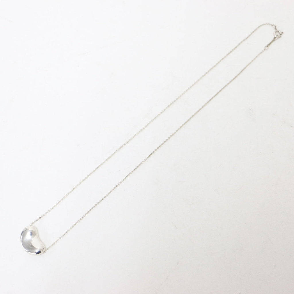 Bean Pendant Necklace Sterling Silver 10mm