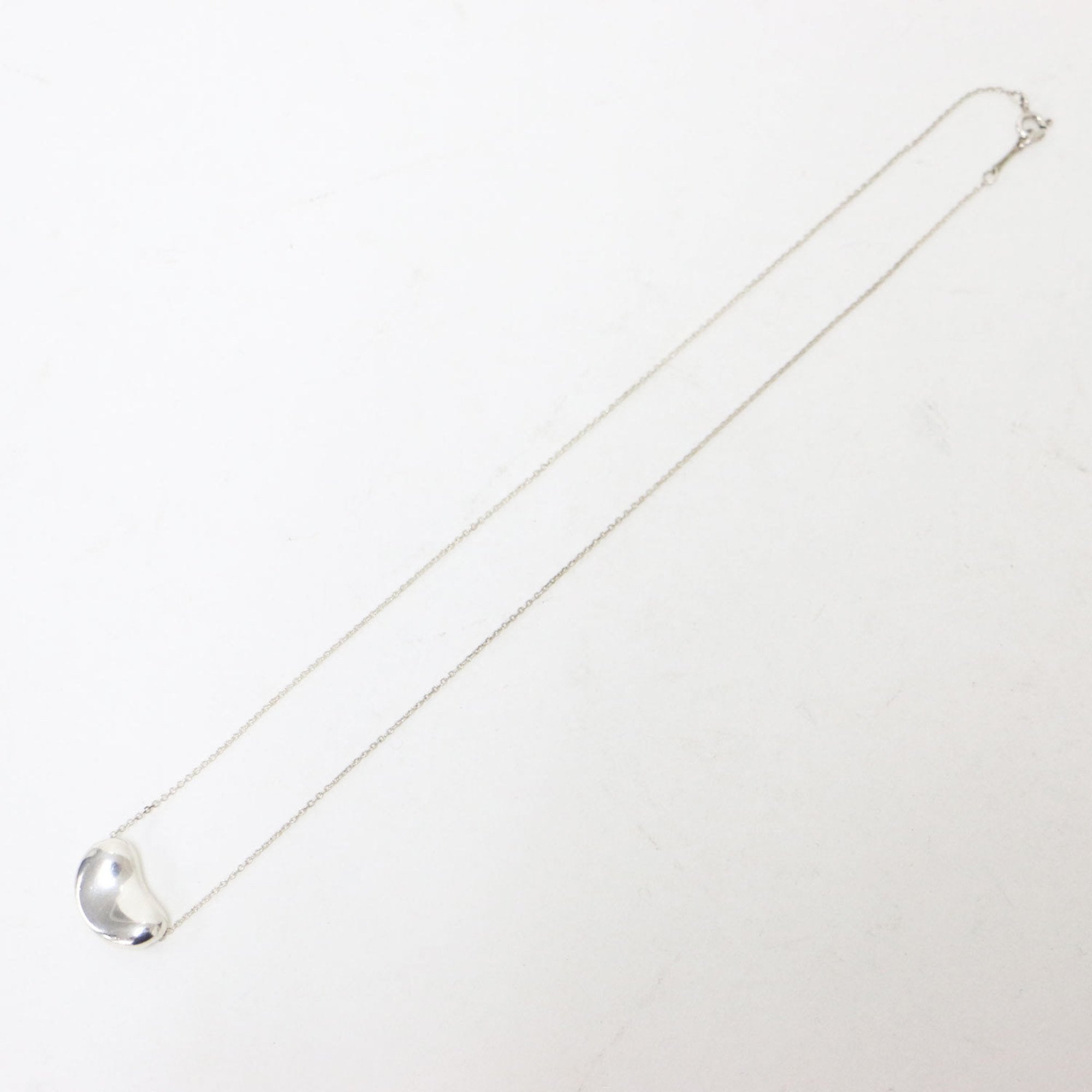 Bean Pendant Necklace Sterling Silver 10mm