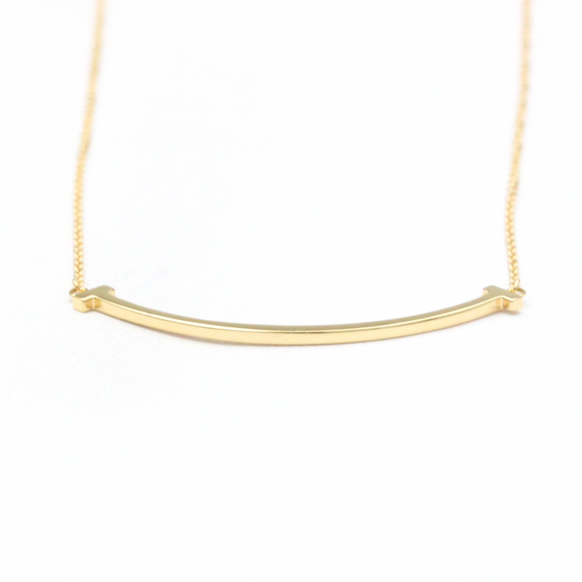 T Smile Pendant Necklace 18K Yellow Gold