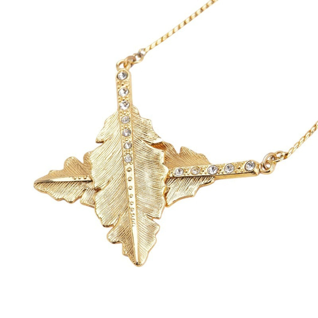 Pendant Necklace Gold With Rhinestone