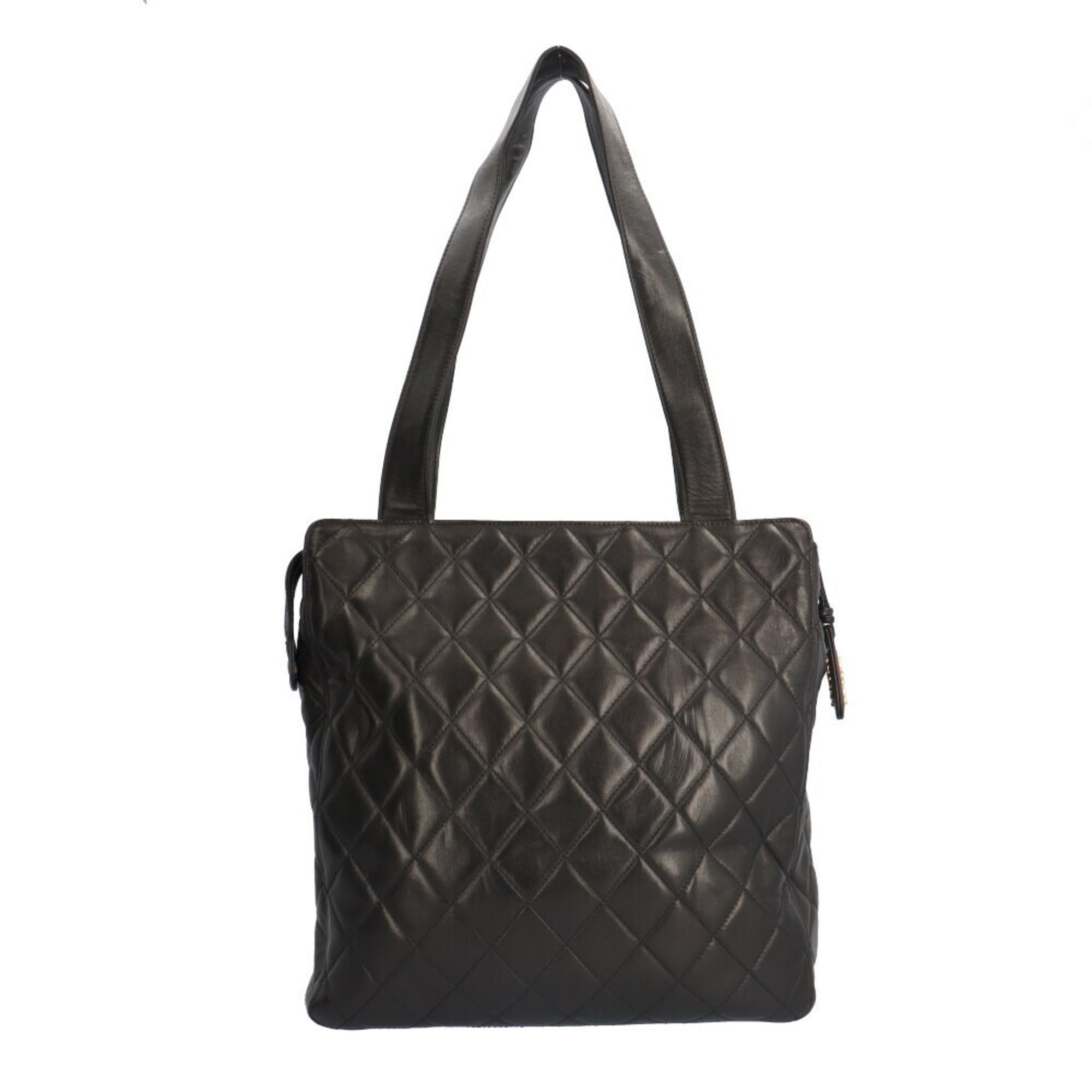 Vintage Front Pocket Shoulder Bag Quilted Lambskin Medium