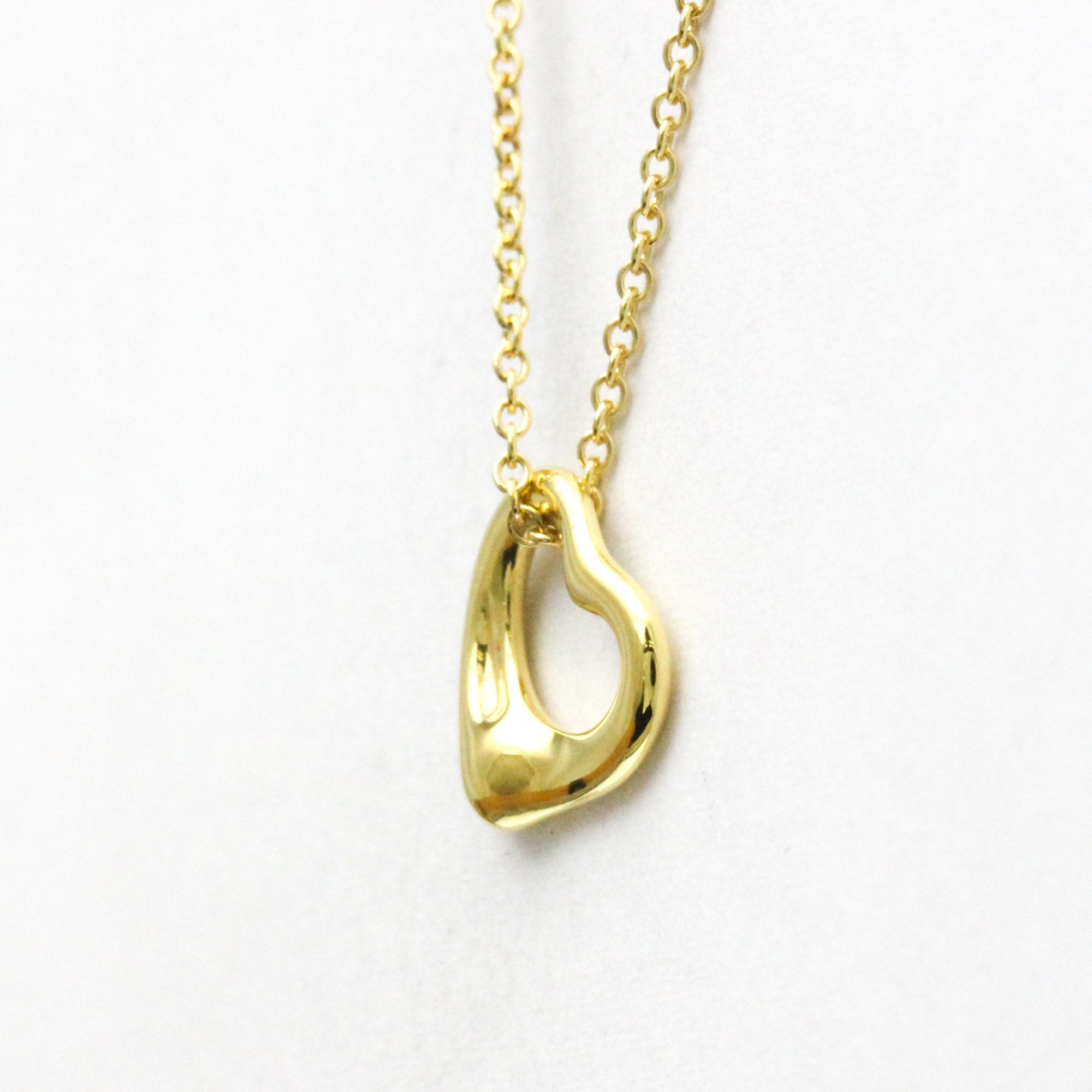 Open Heart Pendant Necklace 18K Yellow Gold 11mm