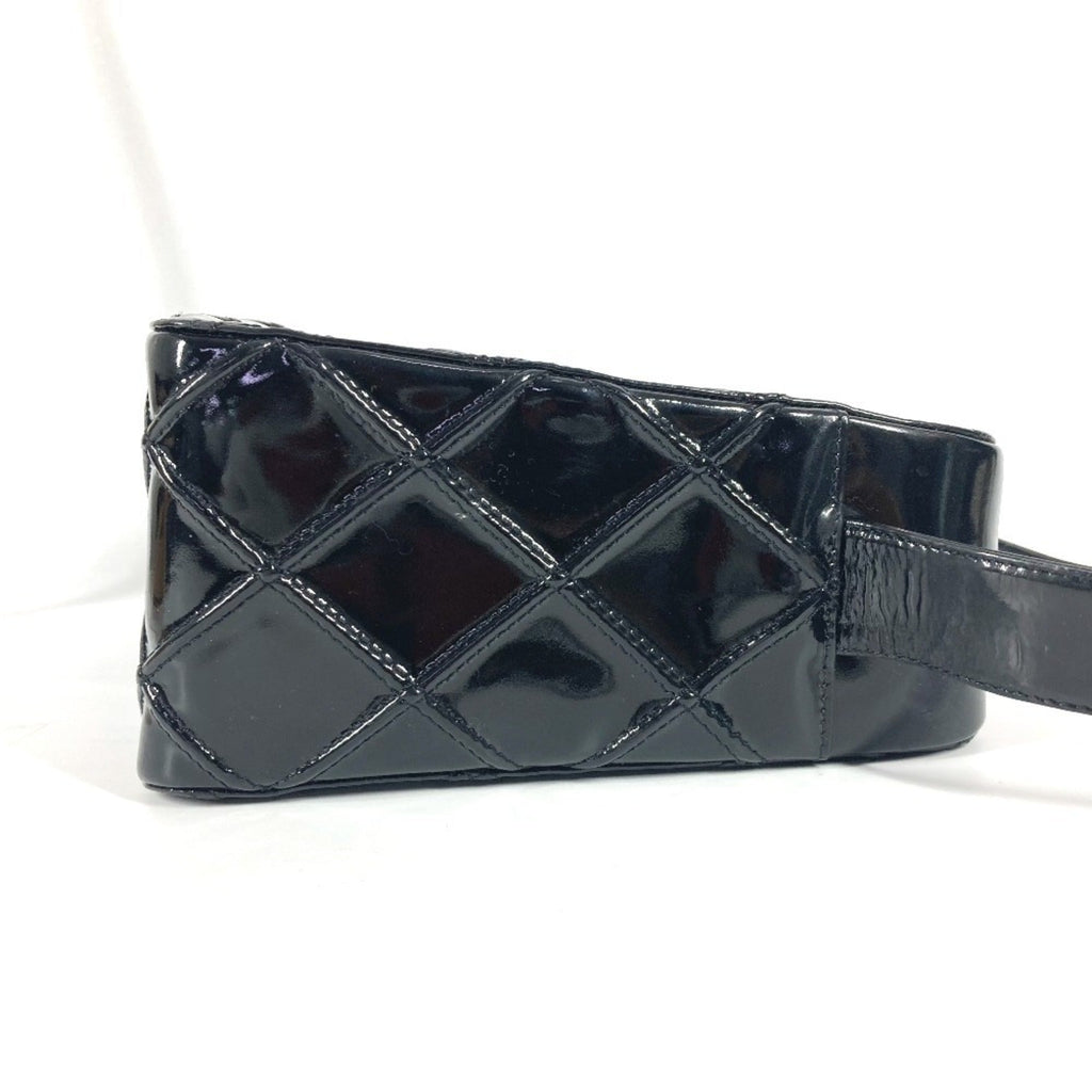 Vintage Pocket Shoulder Bag Quilted Patent Small