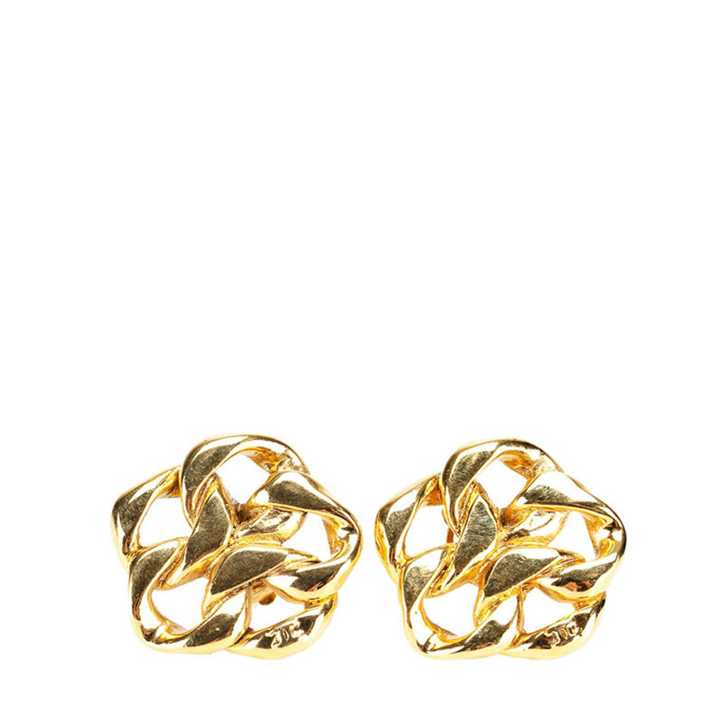 CC Logo Clip-On Earrings Metal Gold-Tone Metal