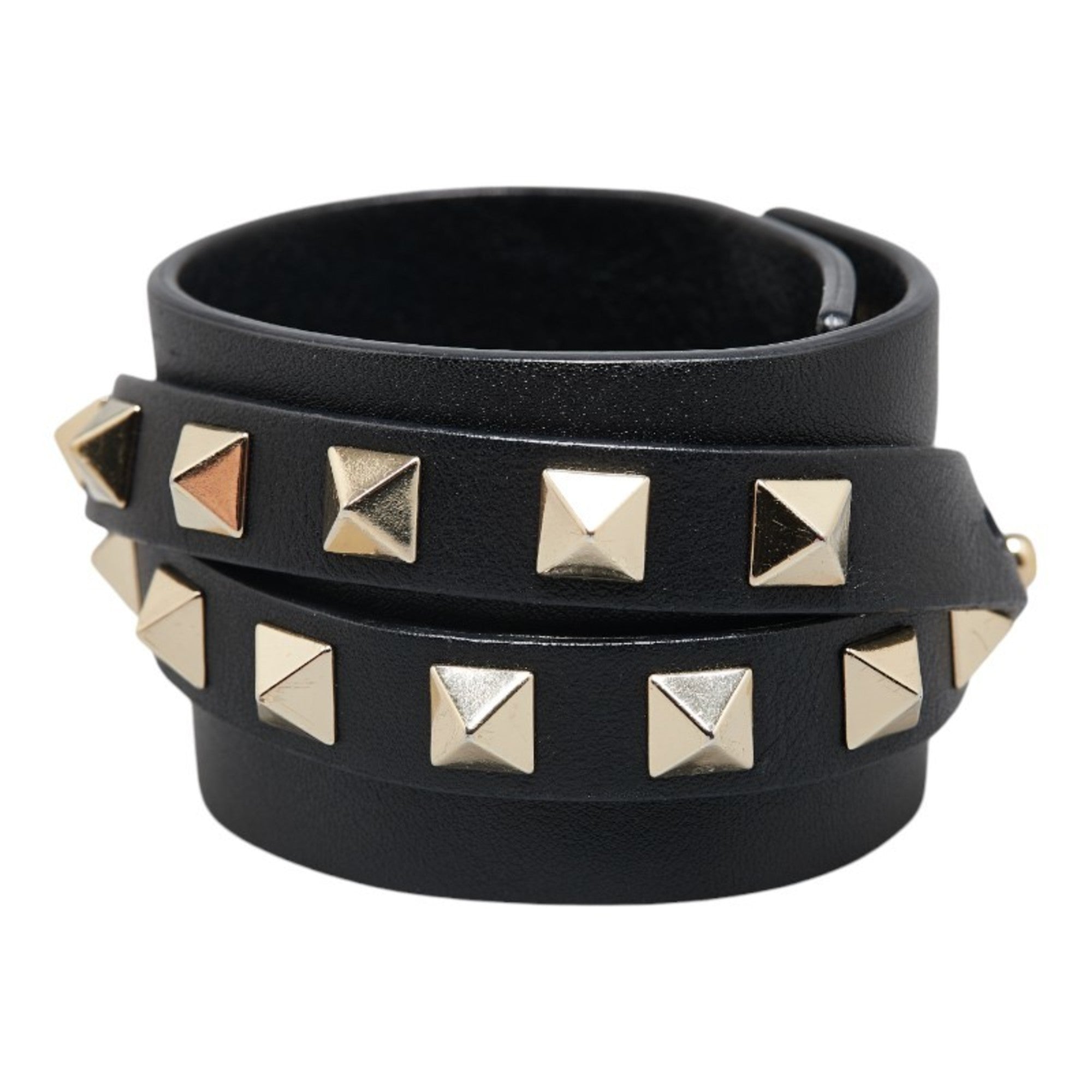 Rockstud Bracelet Leather Black