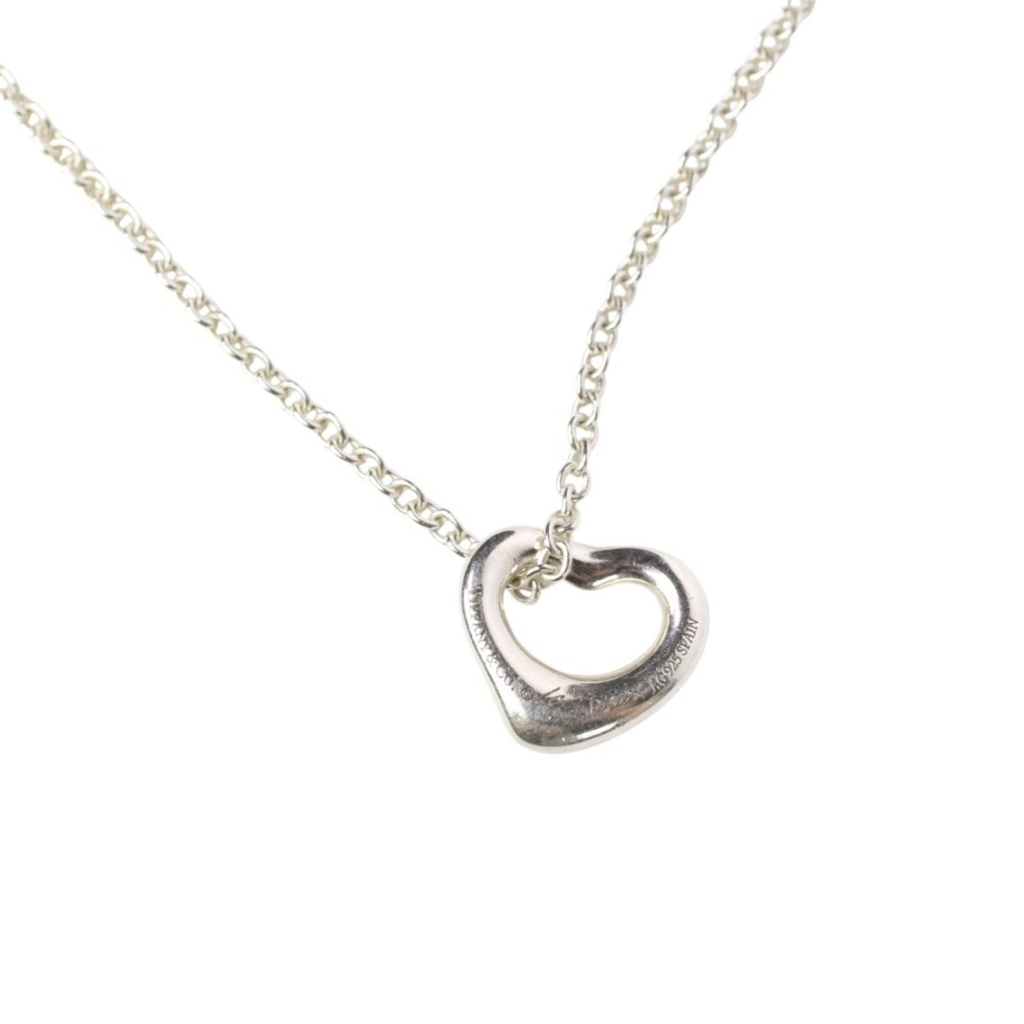 Open Heart Pendant Necklace Sterling Silver 10mm