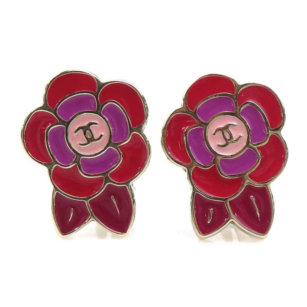 CC Logo Clip-On Earrings Gold-Tone Metal
