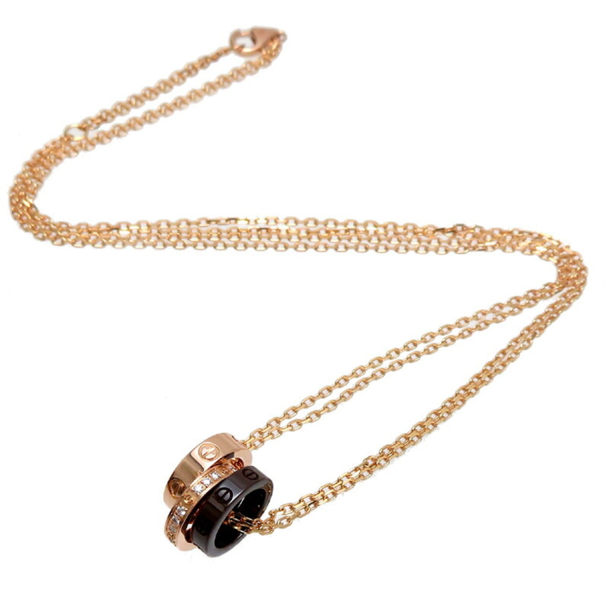 Love Pendant Necklace Rose Gold with Diamond