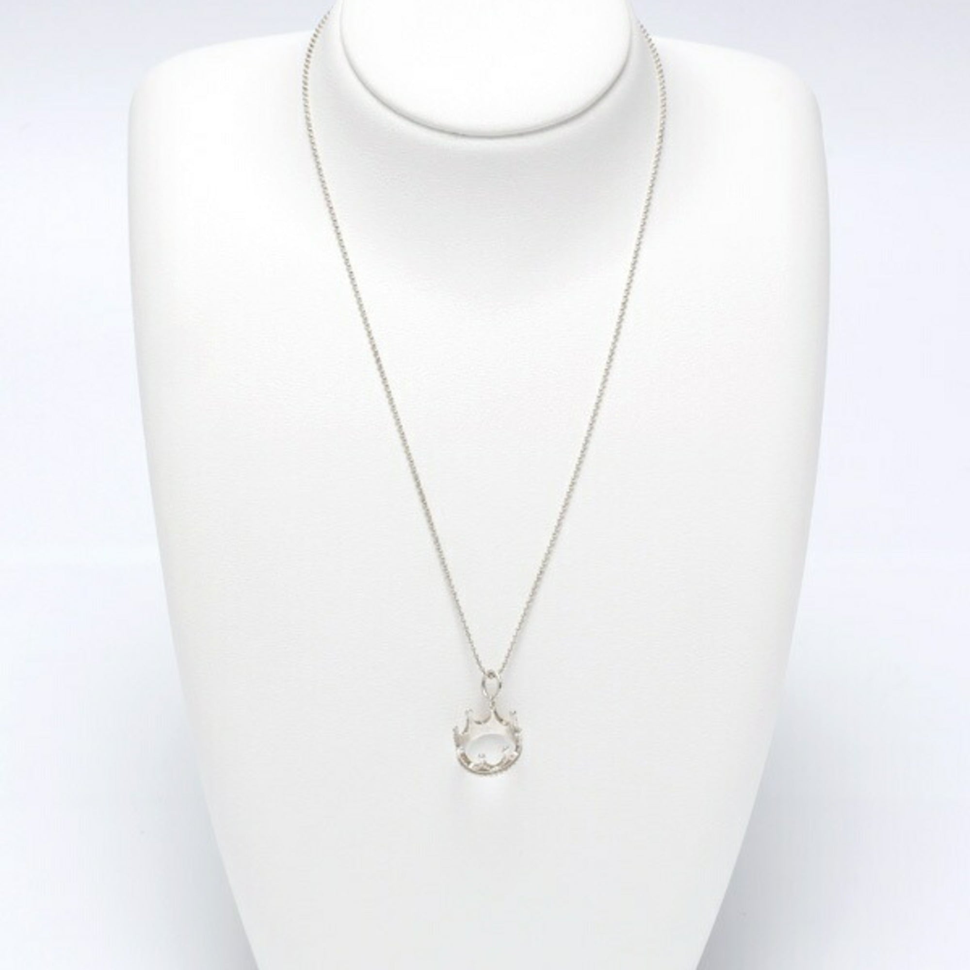 Crown Pendant Necklace Sterling Silver
