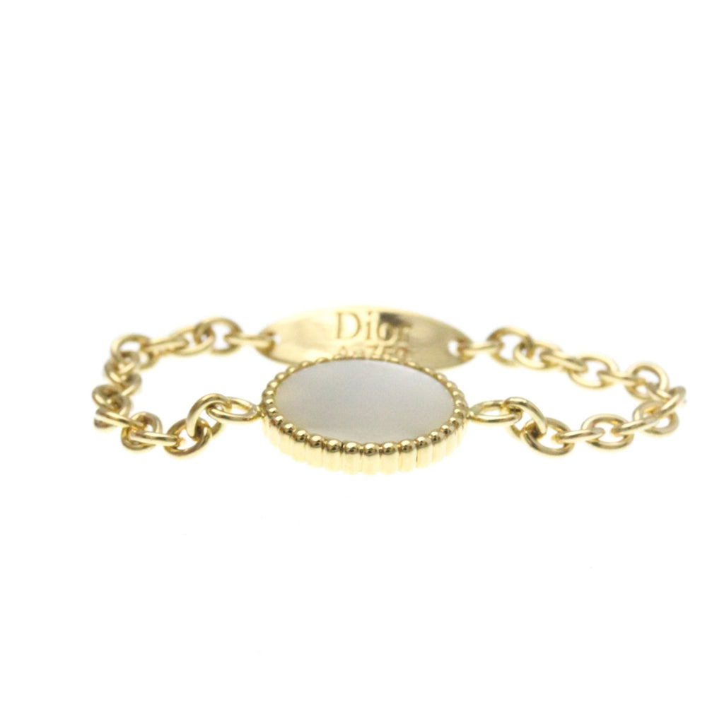 Band Ring 18K Yellow Gold with Diamond and Mother of Pearl