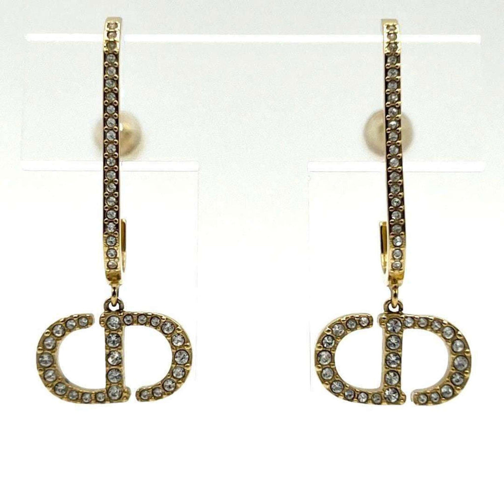 Earrings Metal and Rhinestone