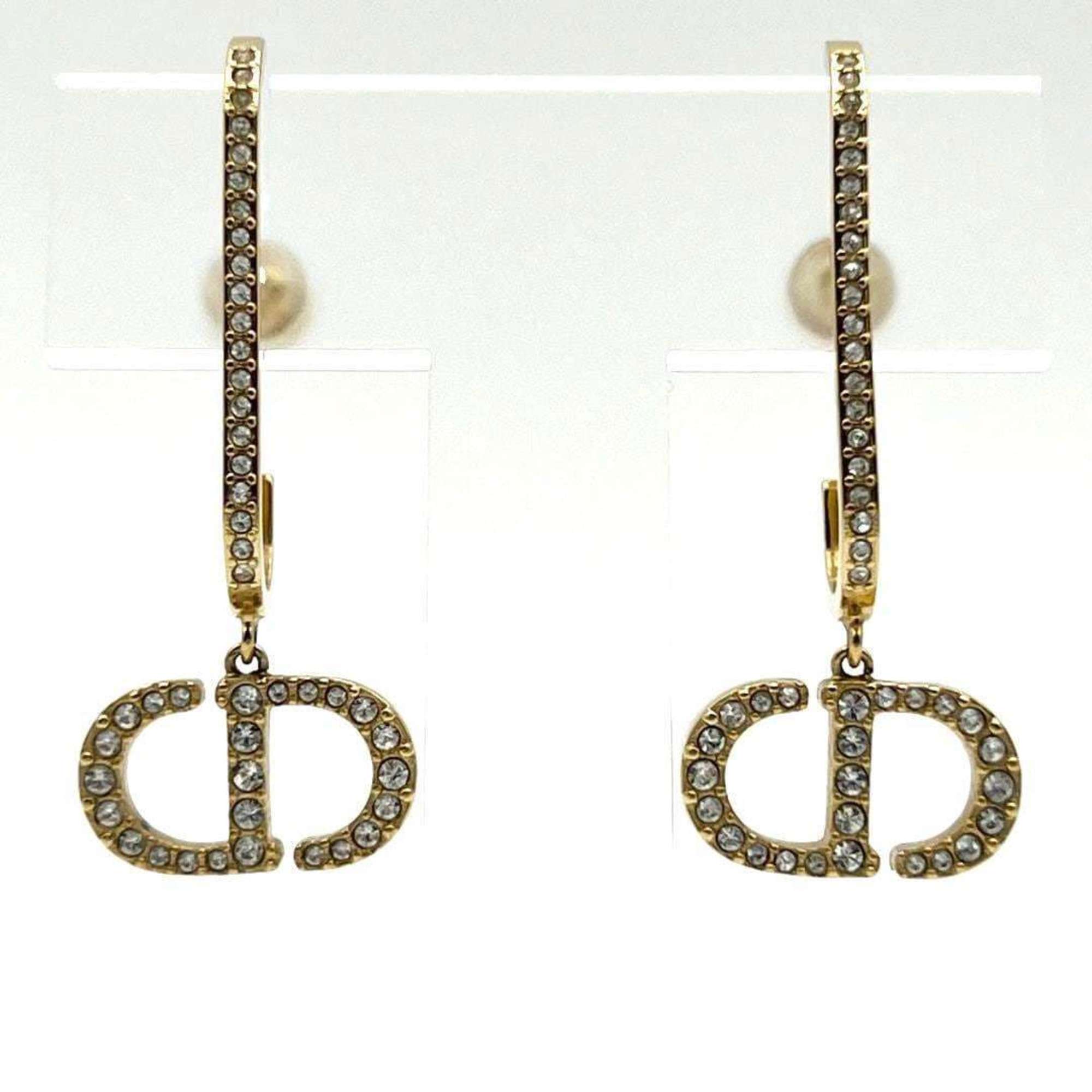 Earrings Metal and Rhinestone