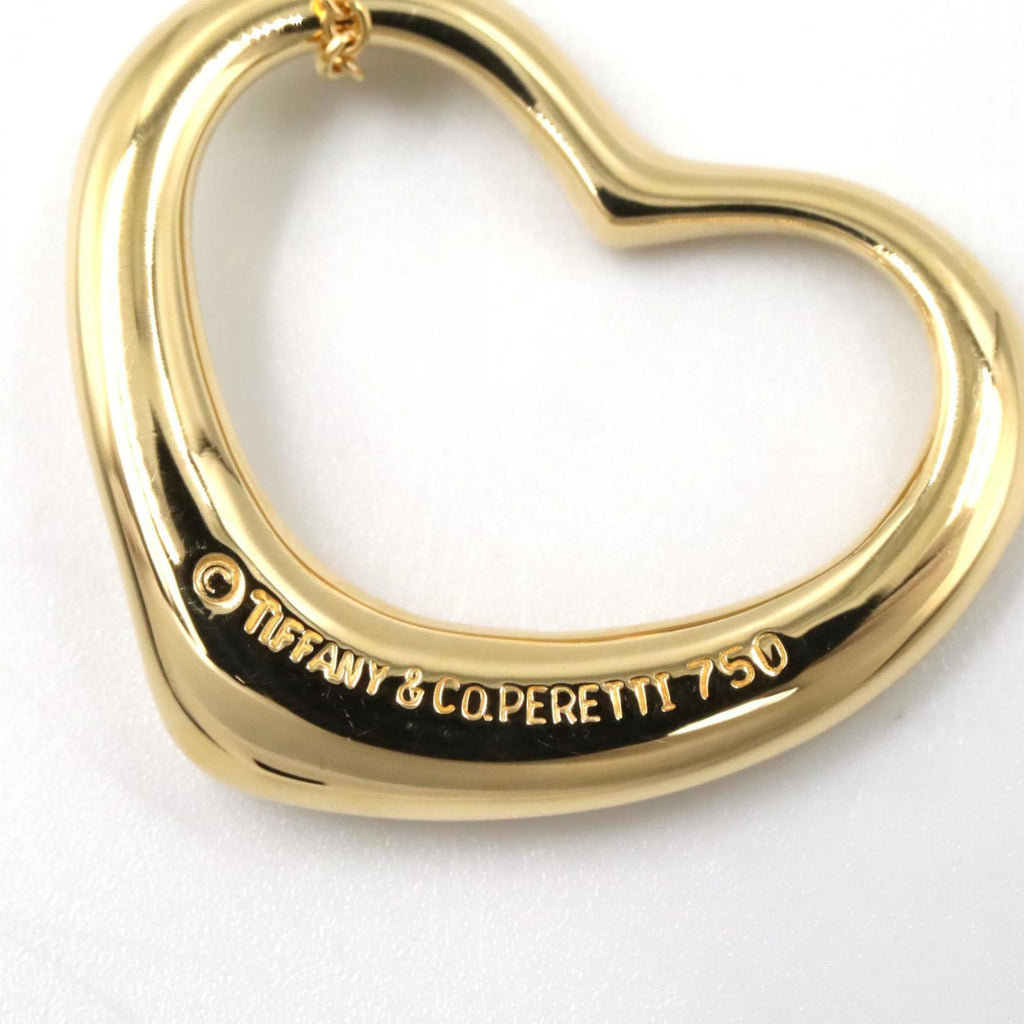 Open Heart Pendant Necklace 18K Yellow Gold 20mm