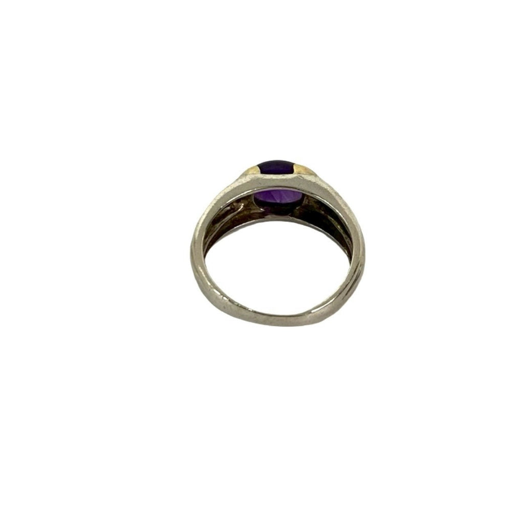 Ring 18K Gold and Sterling Silver with Amethyst