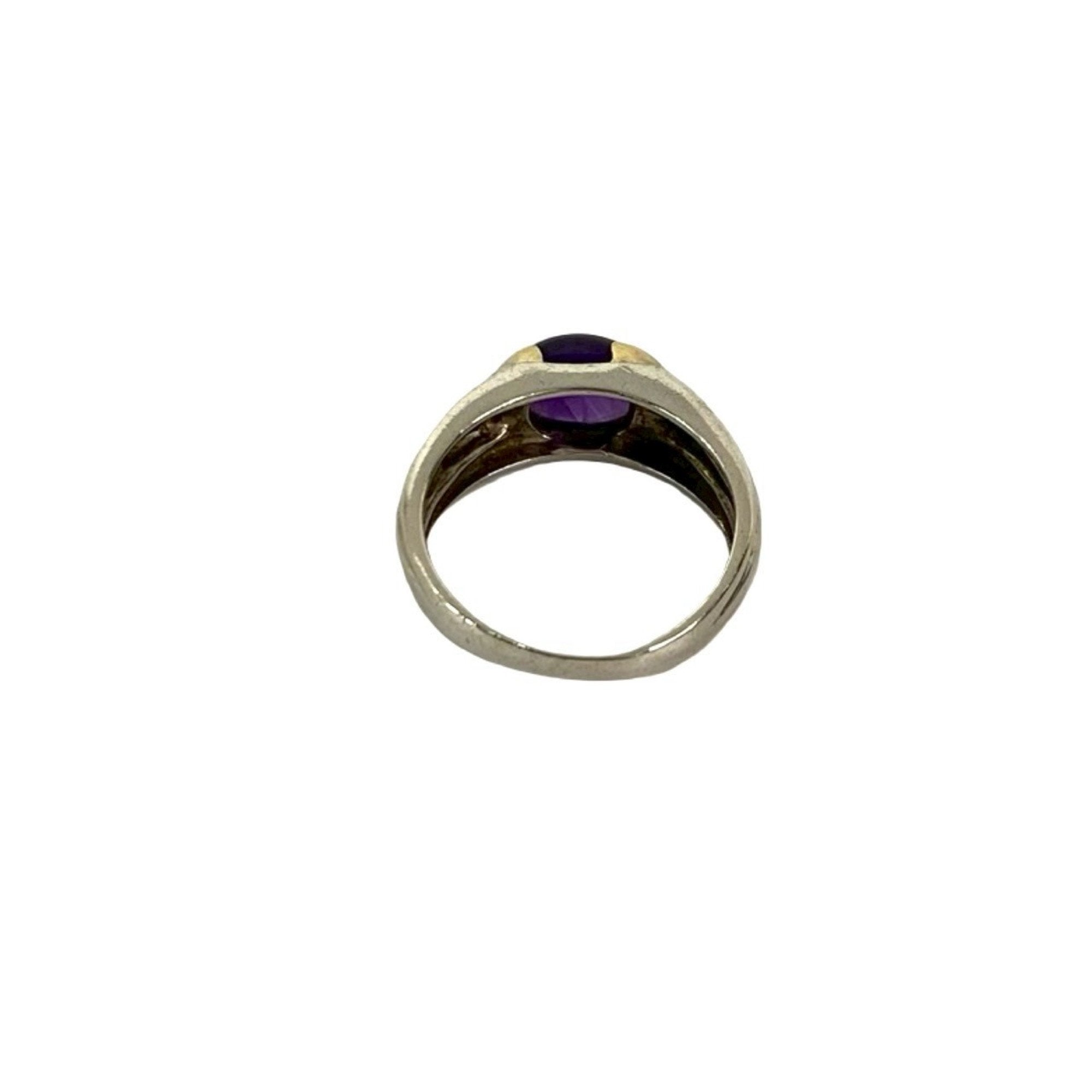 Ring 18K Gold and Sterling Silver with Amethyst
