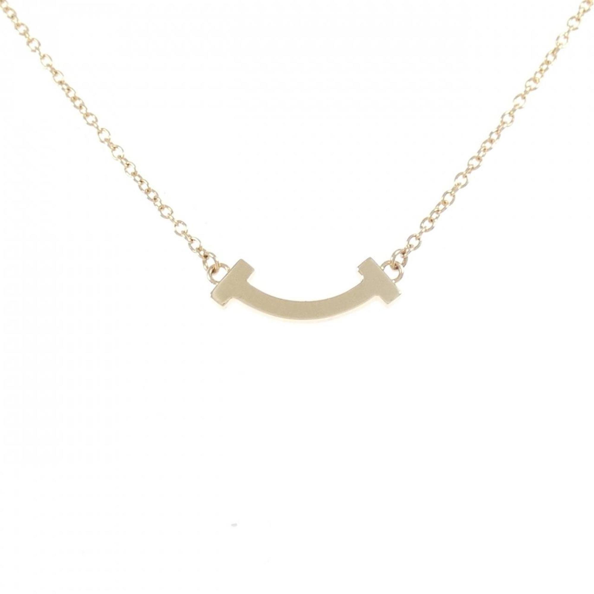 T Smile Mini Pendant Necklace 18K Rose Gold