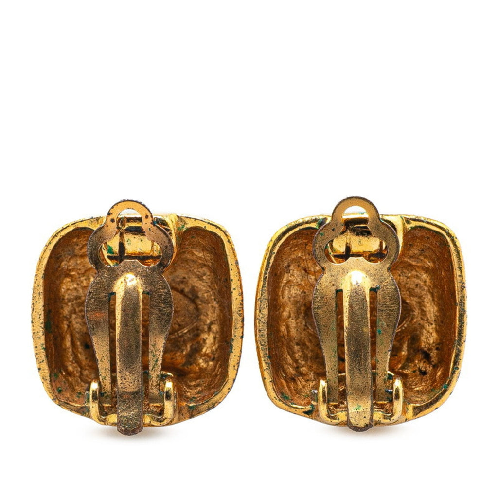 CC Logo Clip-On Earrings Gold-Tone Metal Gold-Tone Metal