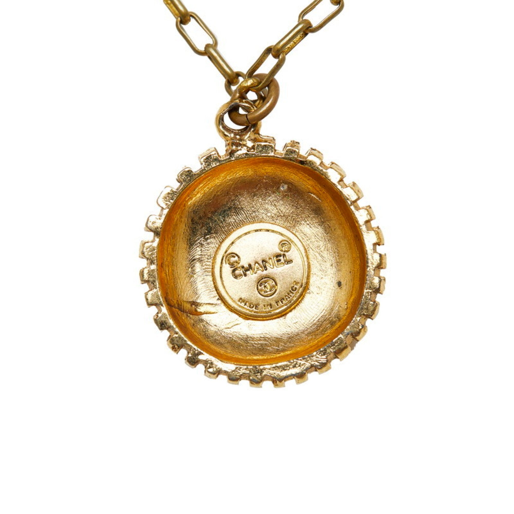 CC Logo Medal Pendant Necklace Metal