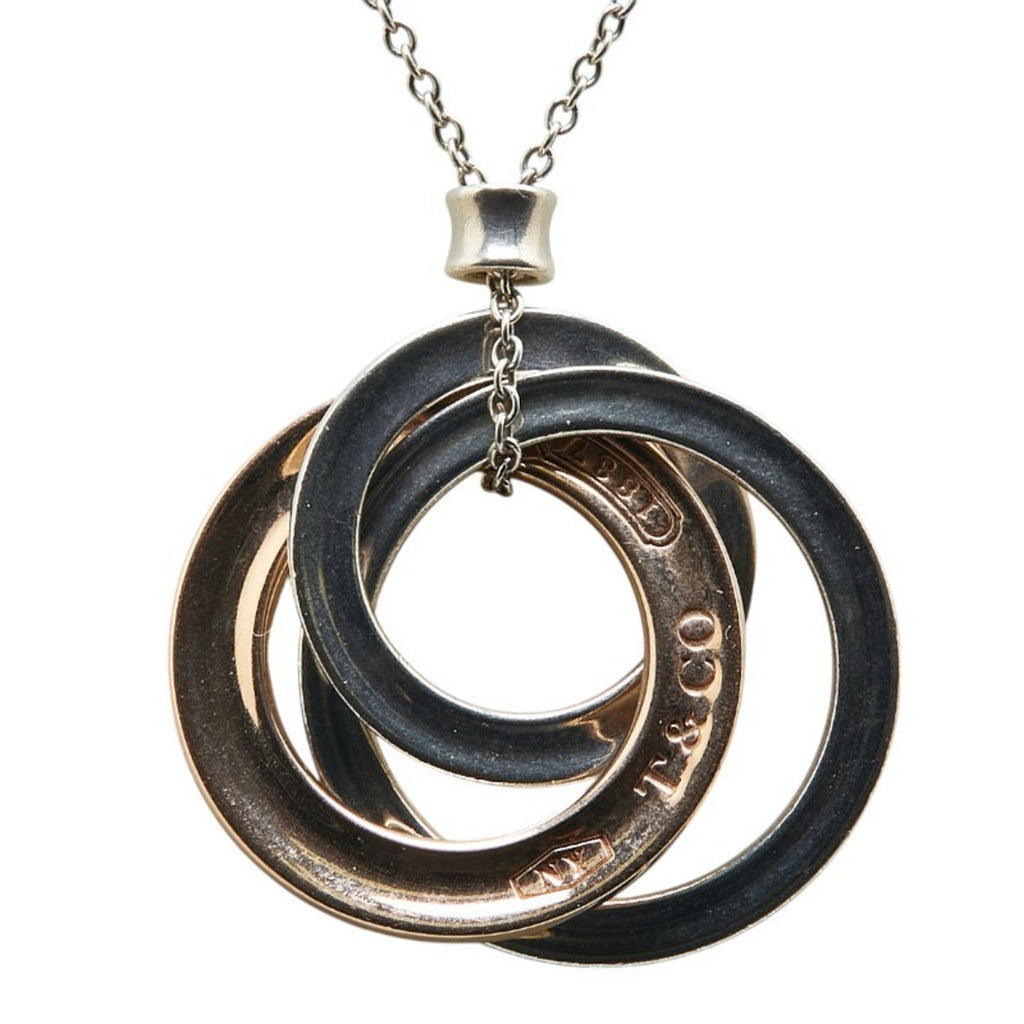 Interlocking Circle Pendant Necklace Sterling Silver