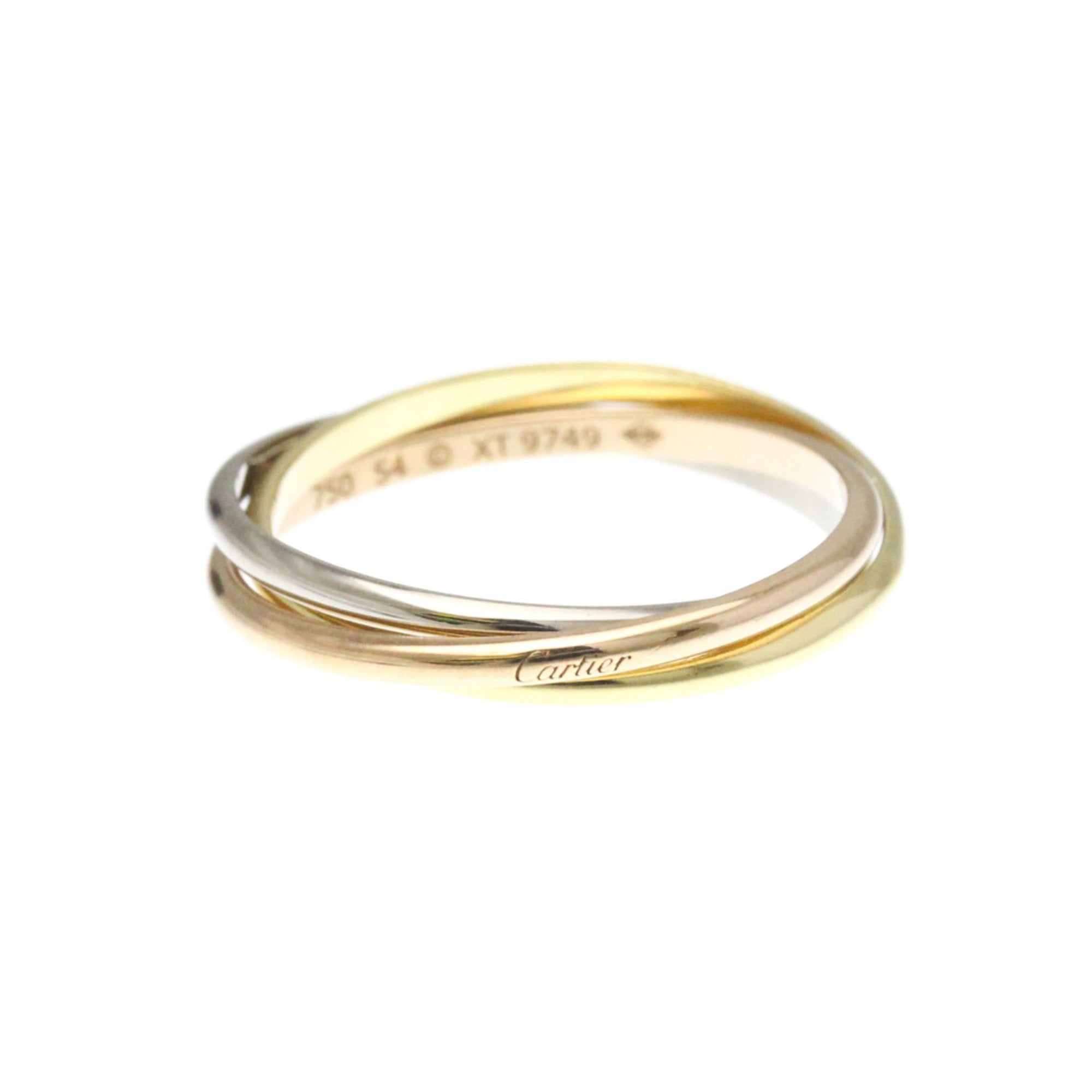 Vendome Louis Cartier Band Ring 18K Tricolor Gold