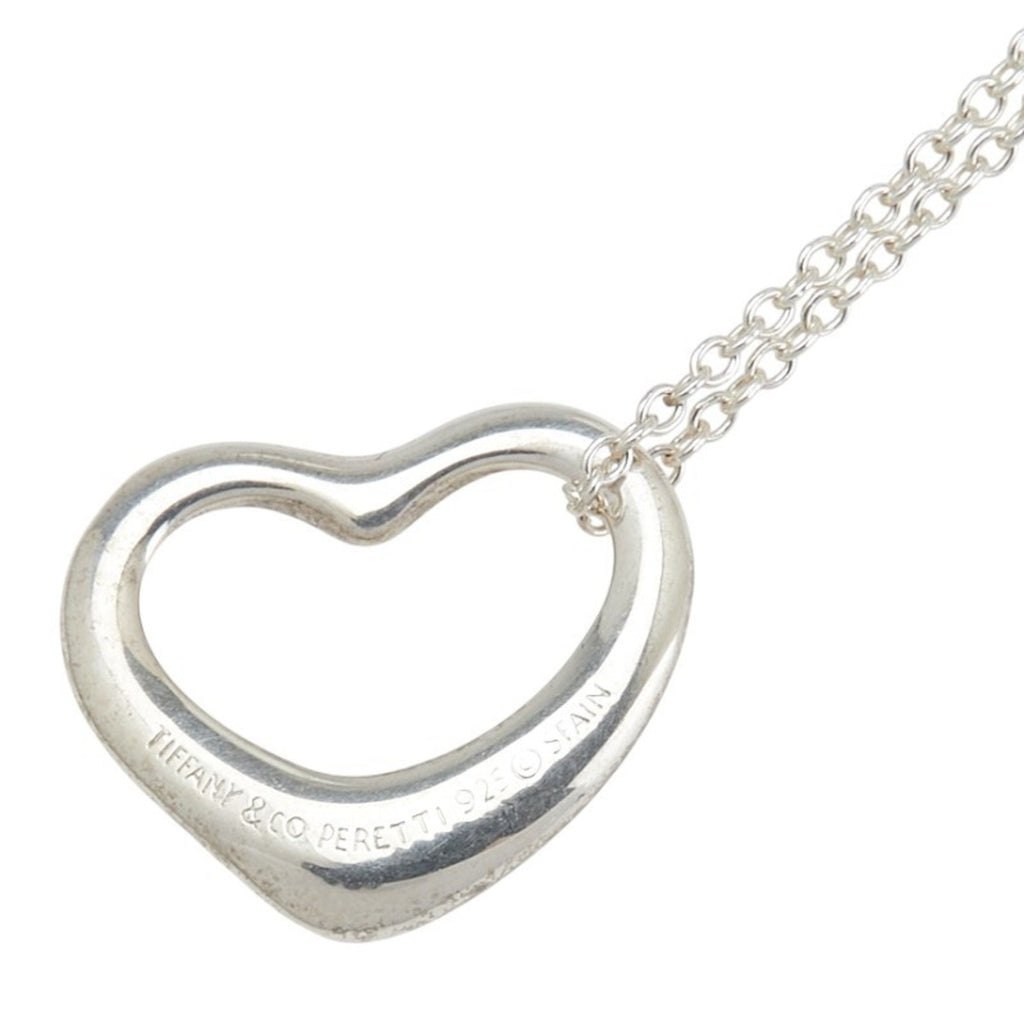 Open Heart Pendant Necklace Sterling Silver 12.7mm