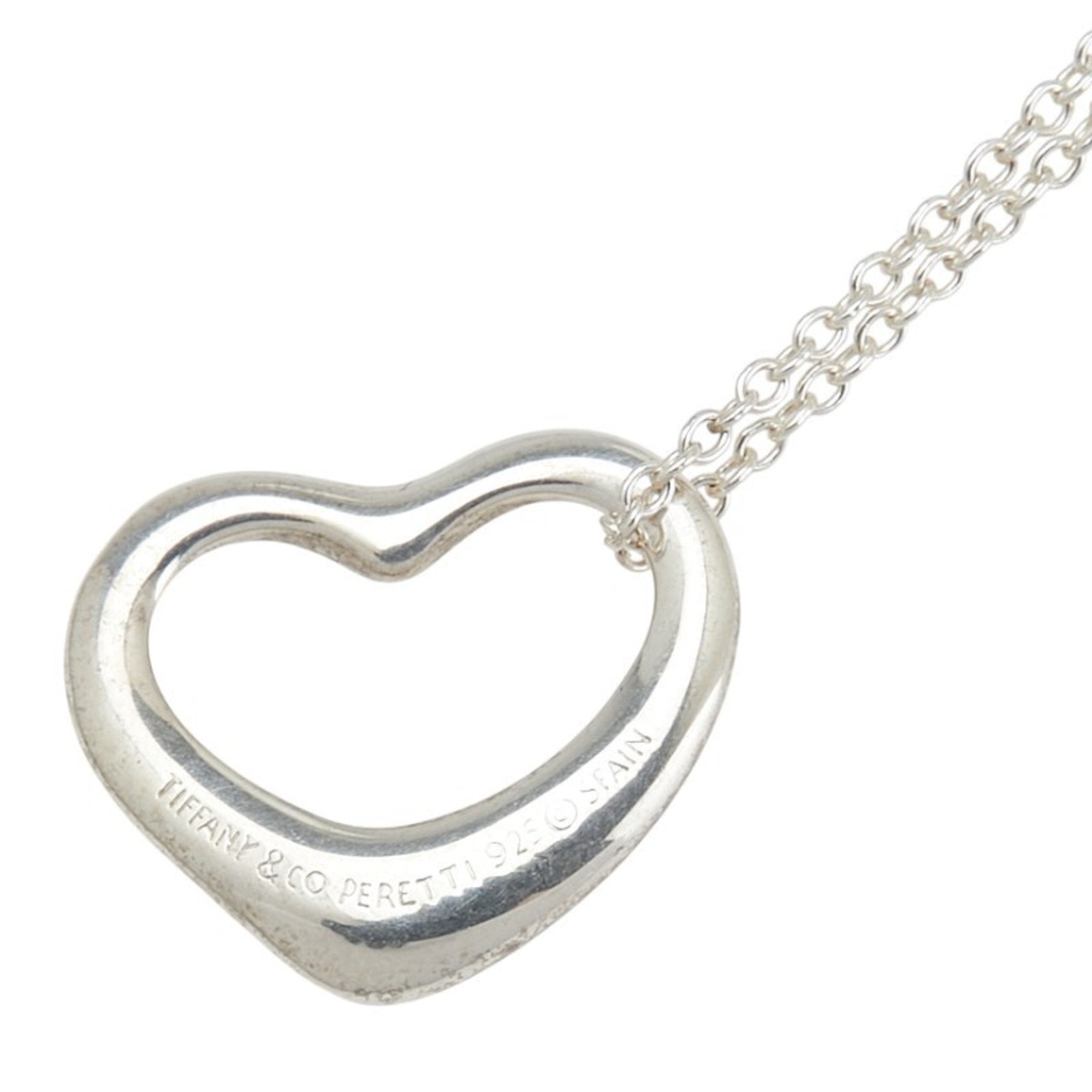 Open Heart Pendant Necklace Sterling Silver 12.7mm