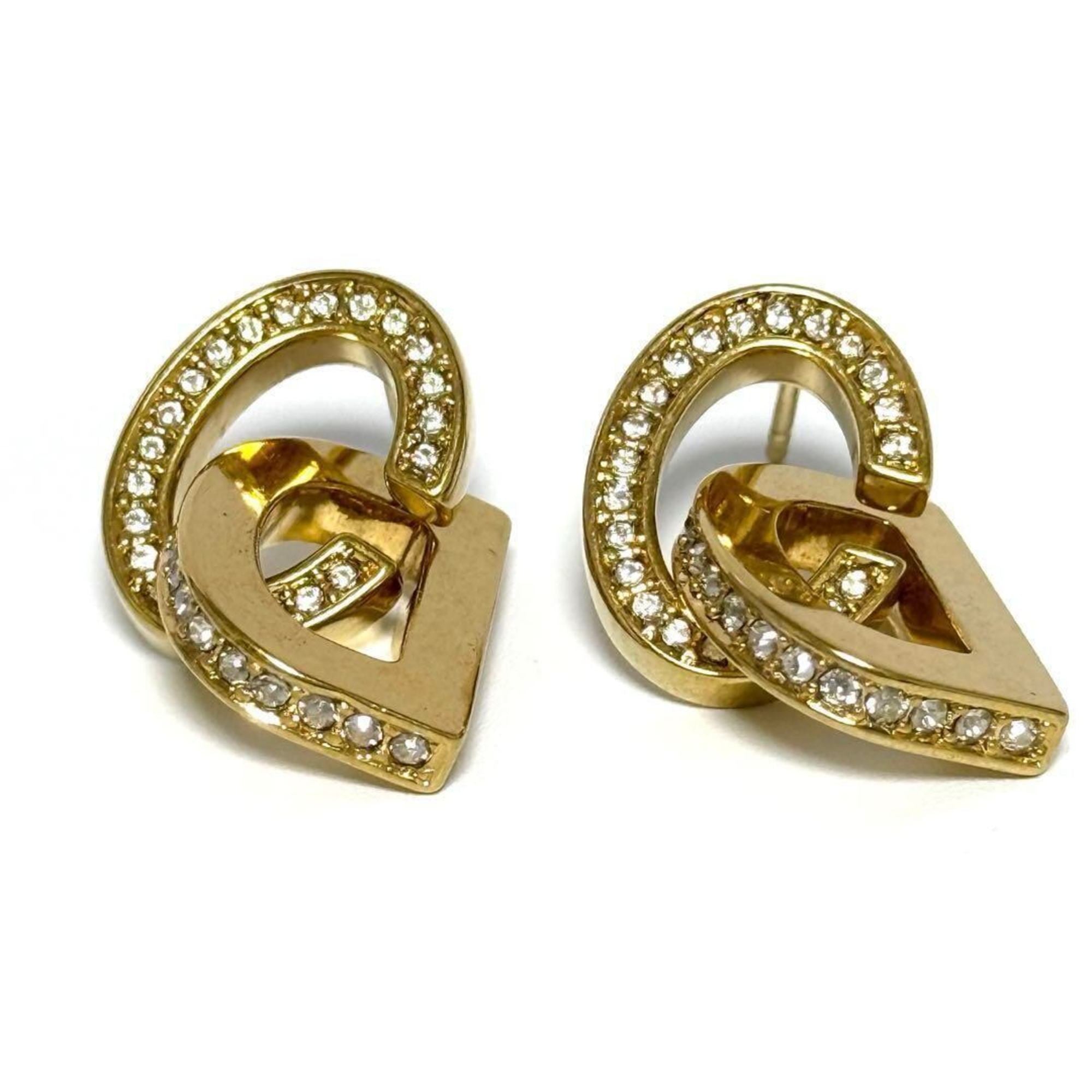 Earrings Metal and Rhinestone