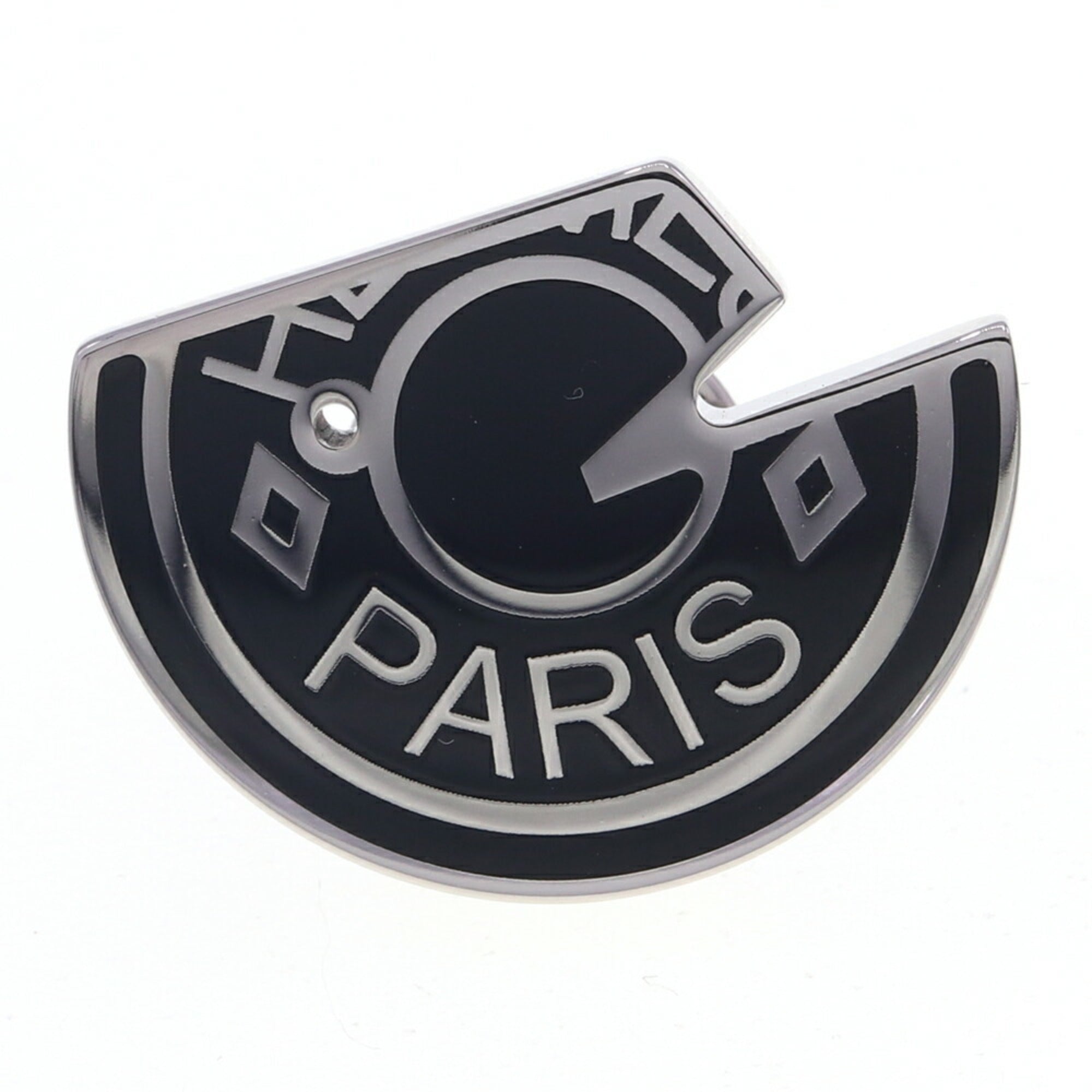 Badge Carrousel Brooch Lacquer and Metal Black