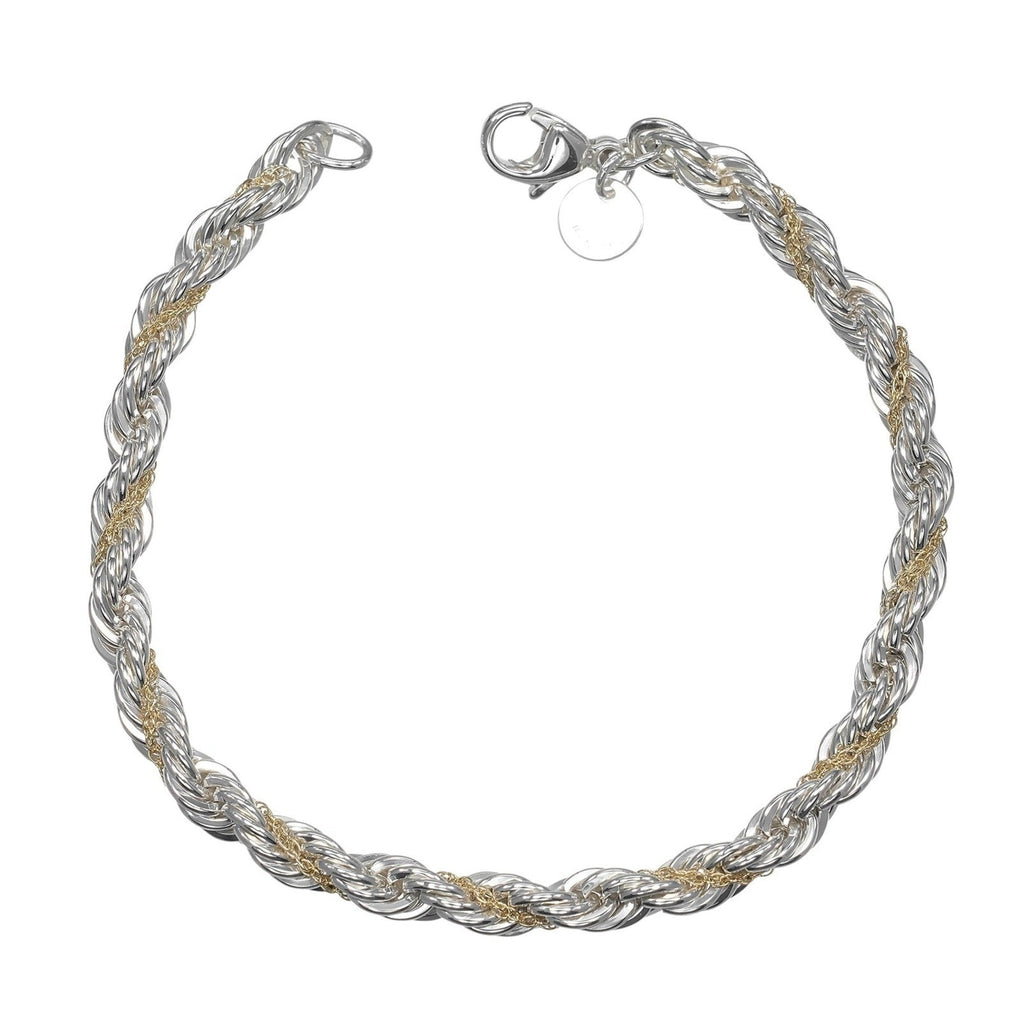Twist Bracelet Sterling Silver and 18K Yellow Gold
