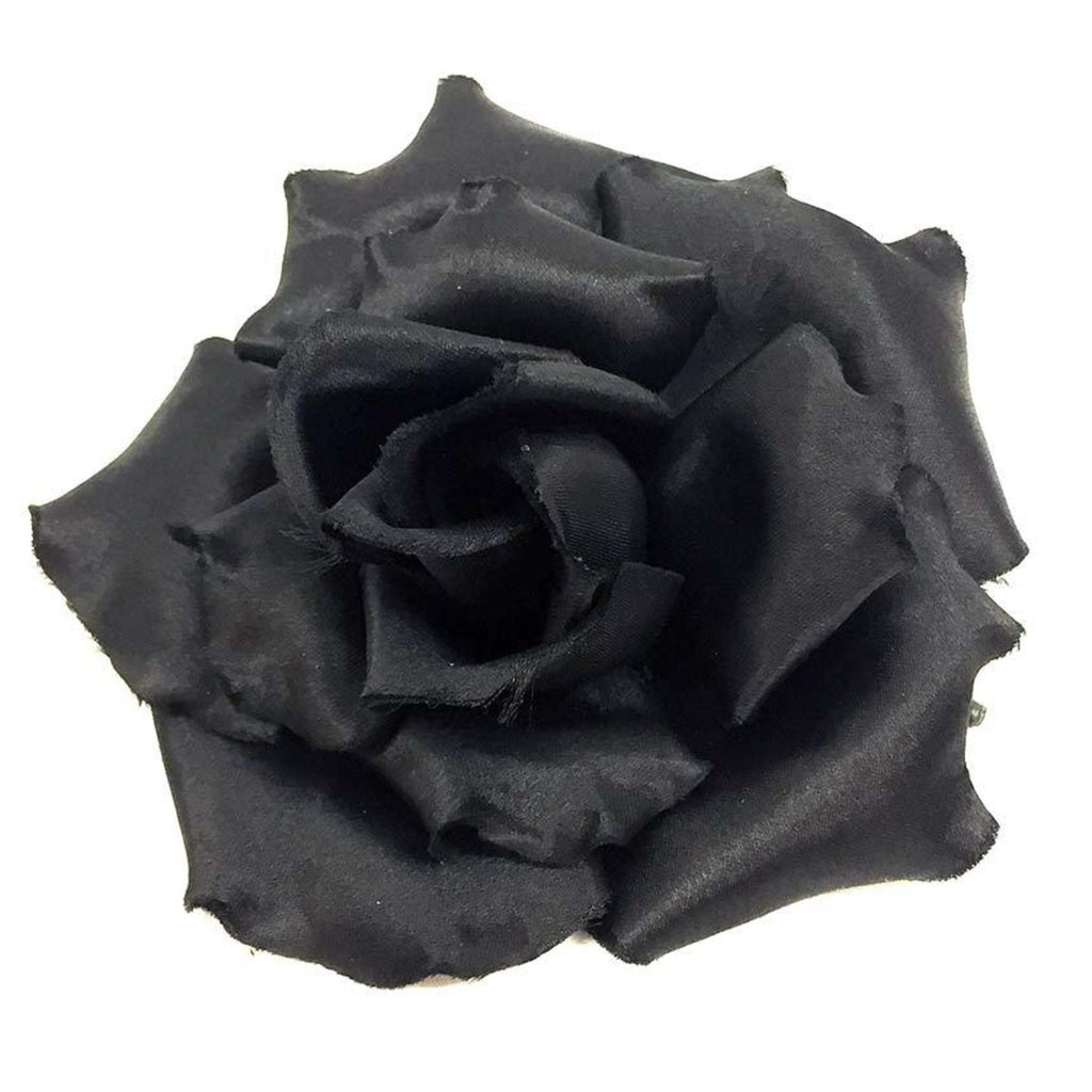 Corsage Brooch Satin and Silk Black