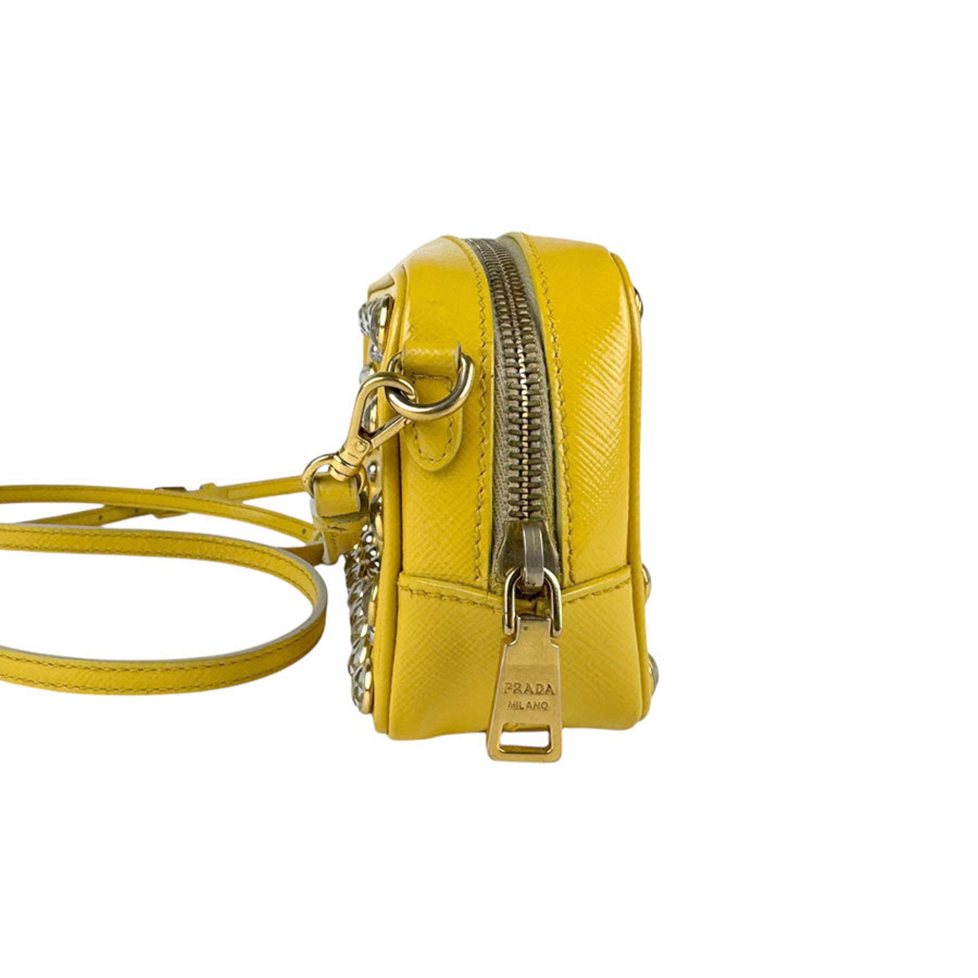 Zip Crossbody Bag Studded Vernice Saffiano Leather Mini