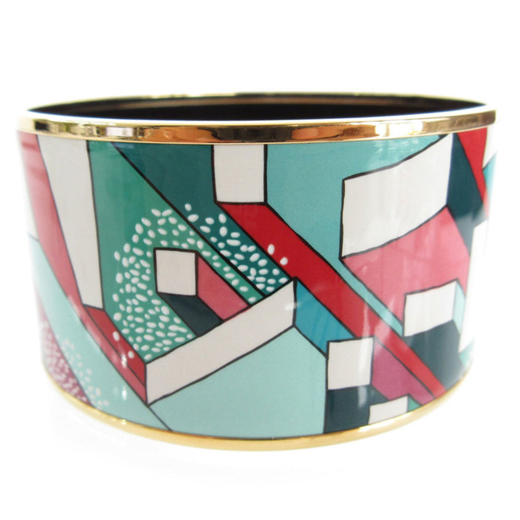 Enamel and Metal Bracelet Gold Multi-Color