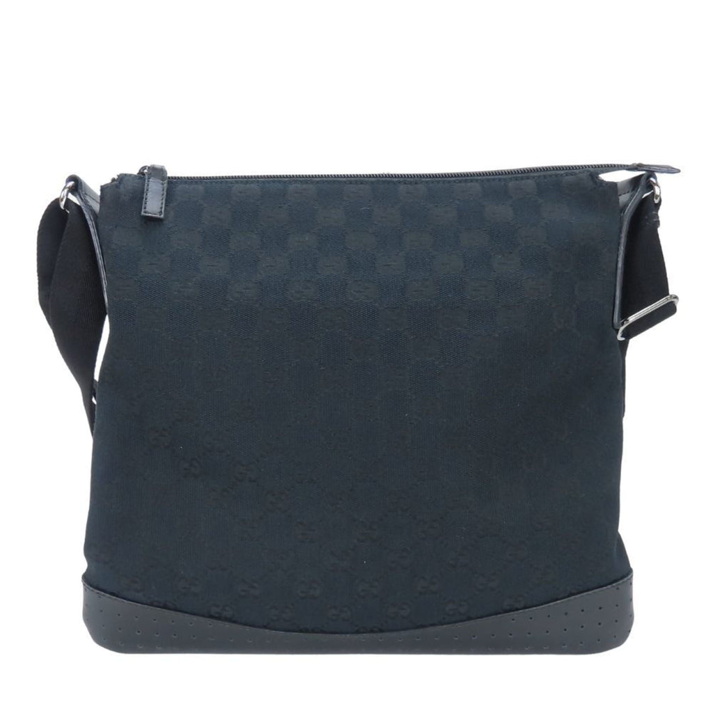 Zip Messenger Bag GG Canvas with Perforated Leather Medium