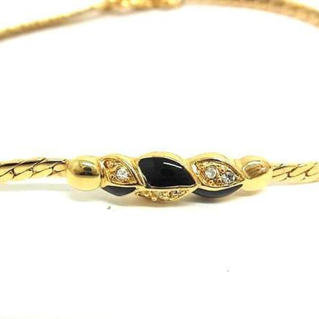 Charm Bracelet Gold Metal with Rhinestone