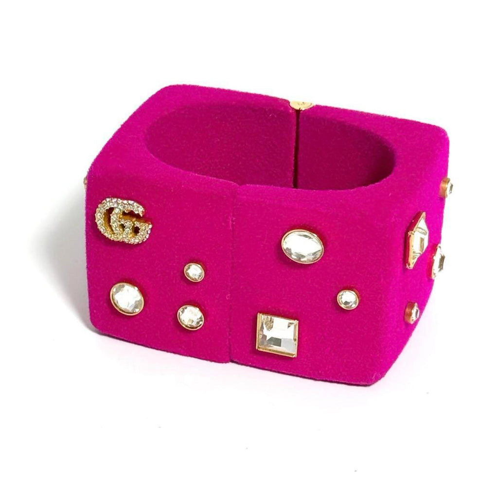Bejeweled Bangle Metal and Rhinestone Bracelet