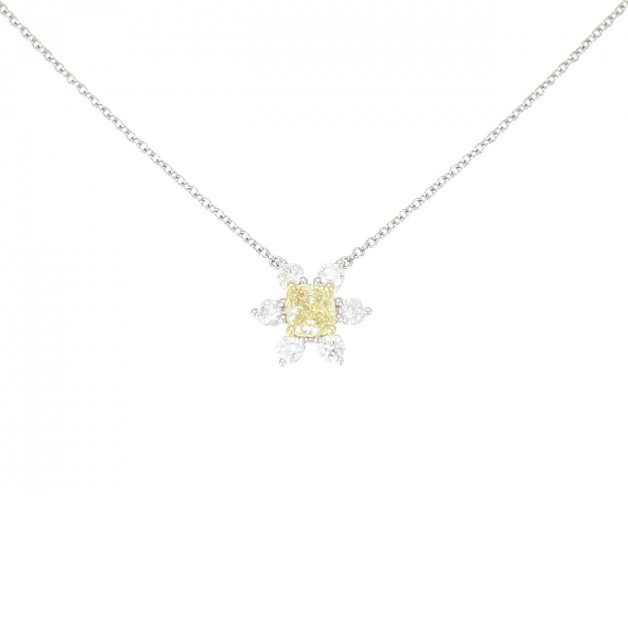 Pendant Necklace Platinum and 18K Yellow Gold