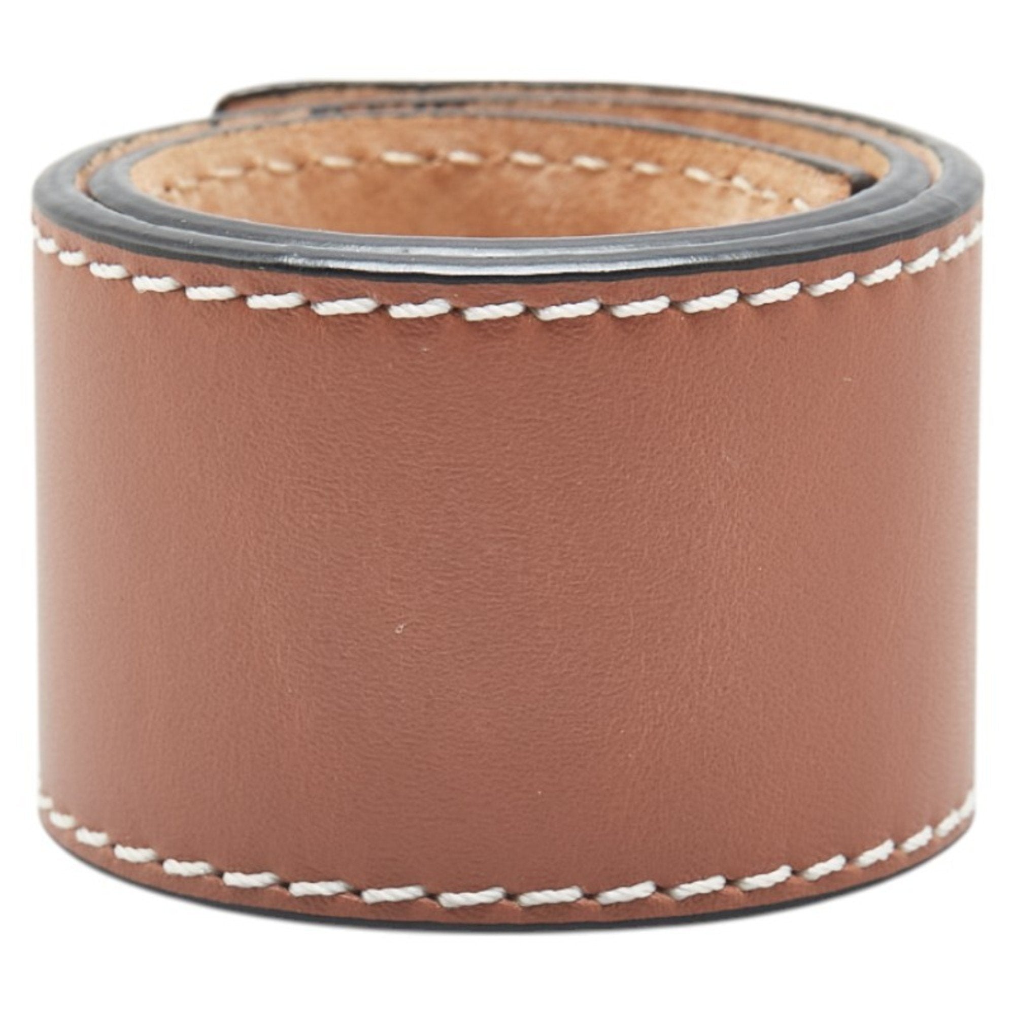 Anagram Slap Bracelet Leather Brown Small