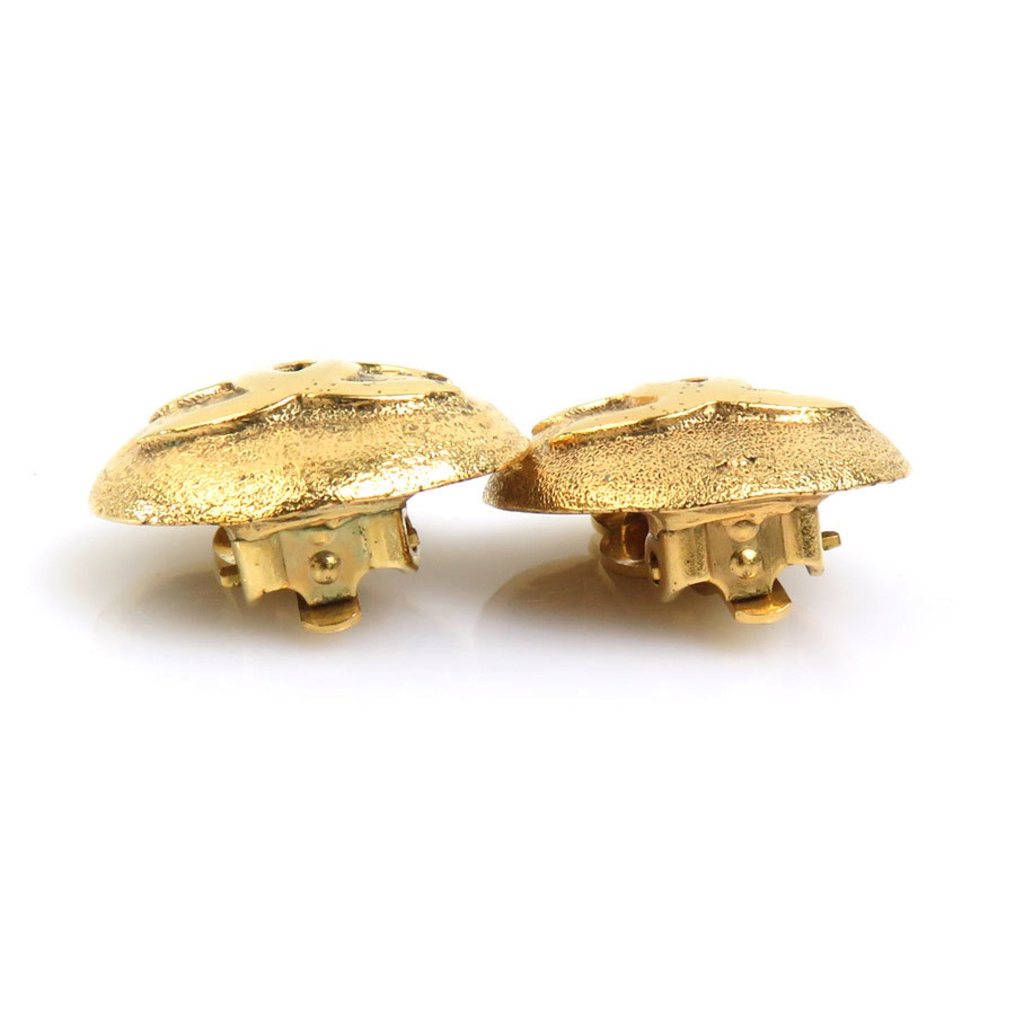 CC Logo Clip-On Earrings Gold-Tone Metal Gold-Tone Metal