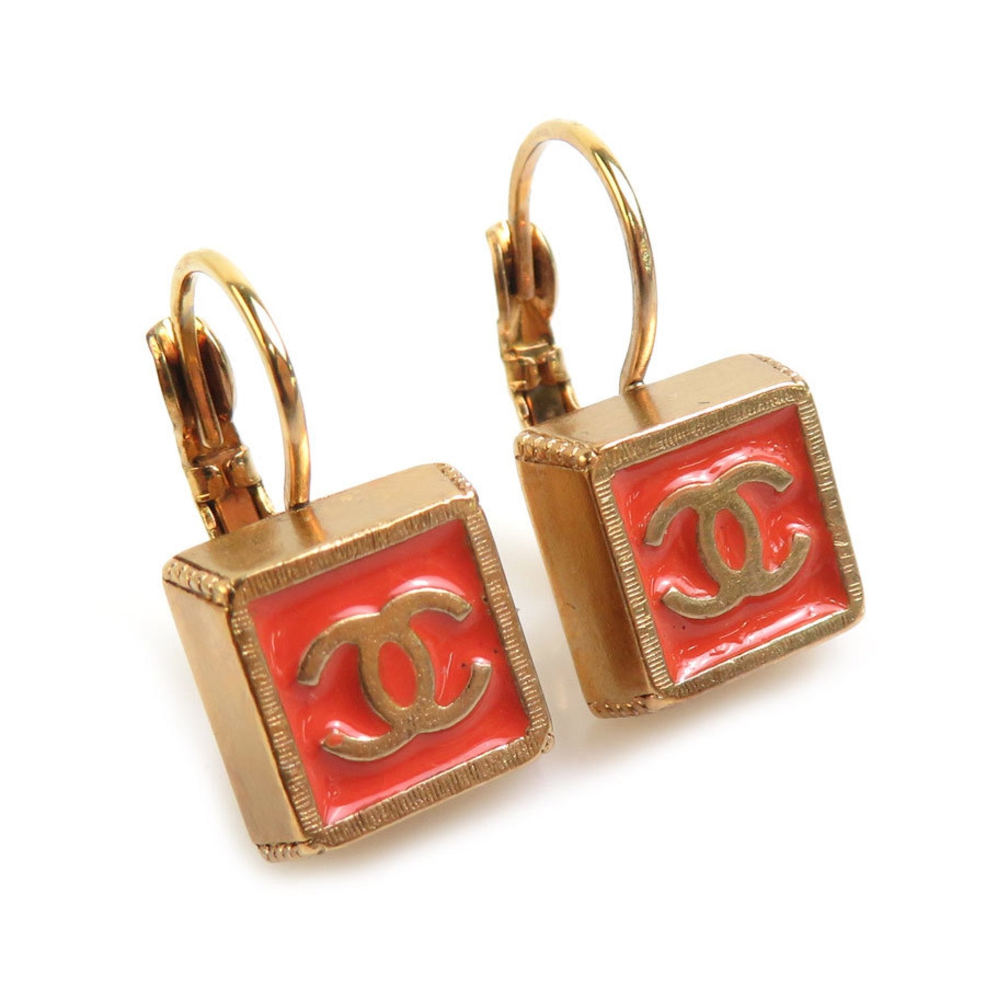 CC Logo Earrings Gold-Tone Metal