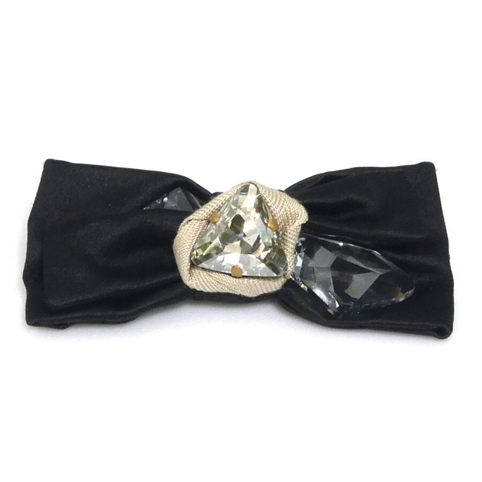 Brooch Satin Beige and Black