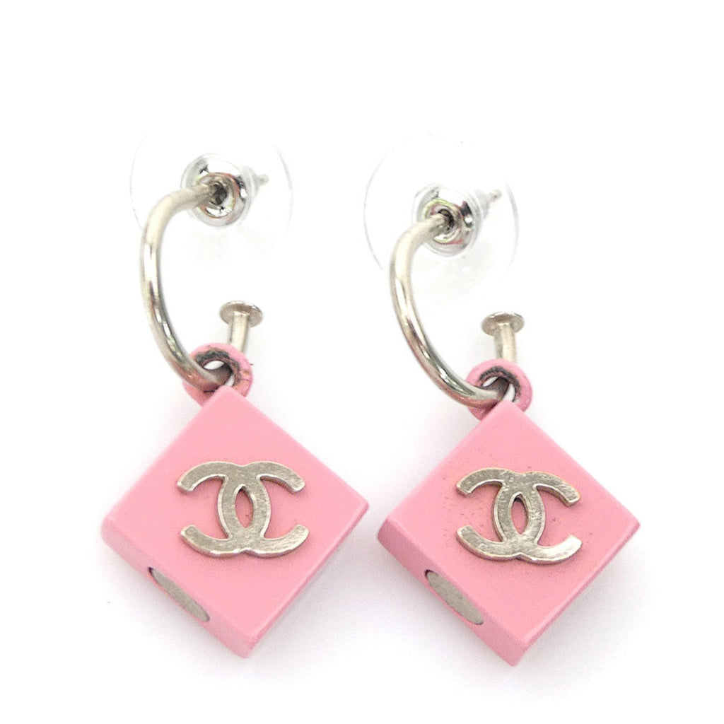 CC Logo Earrings Silver-Tone Metal