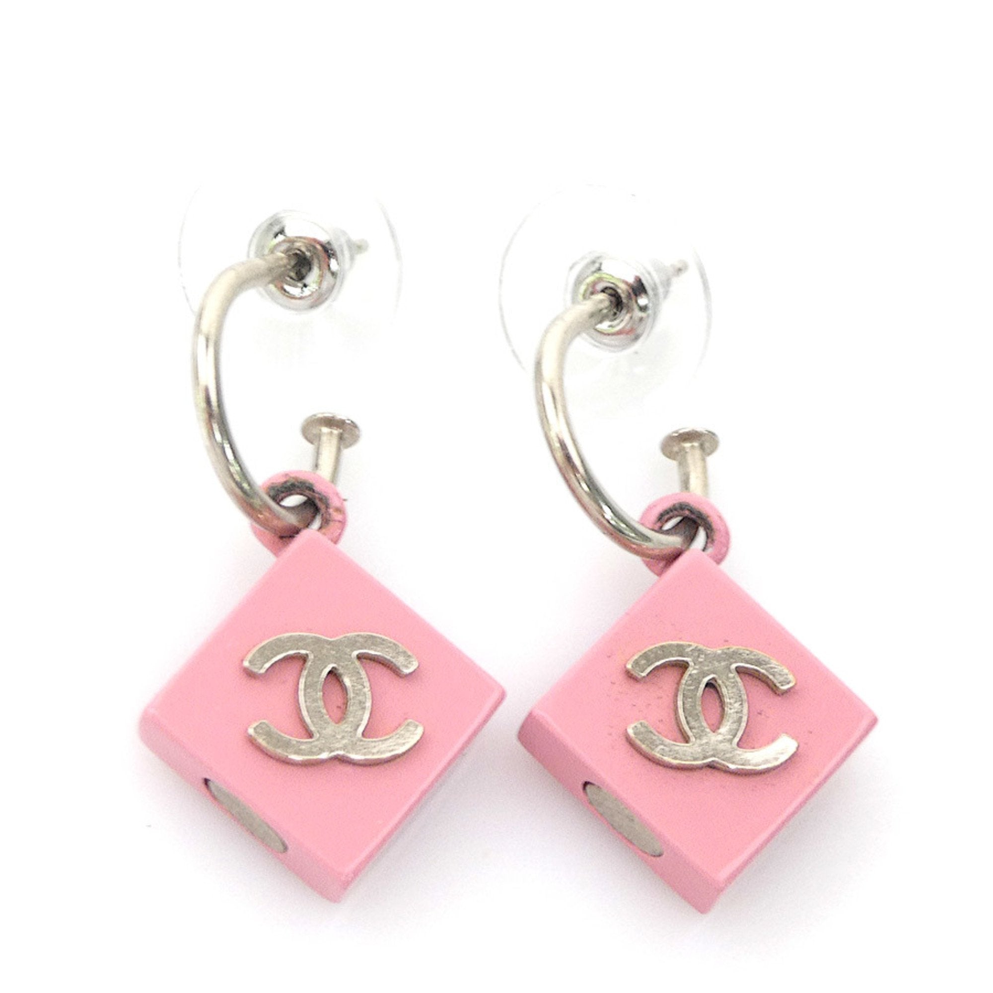 CC Logo Earrings Silver-Tone Metal