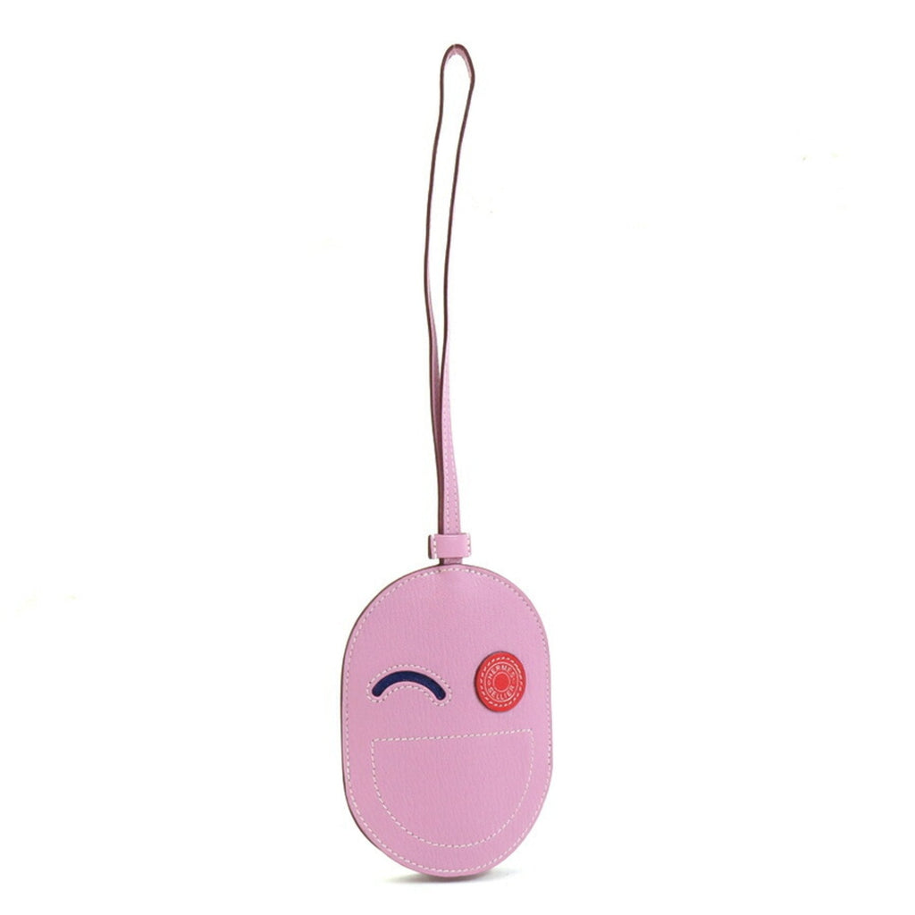 Charm Leather and Metal Pink Silver Handbag Charm