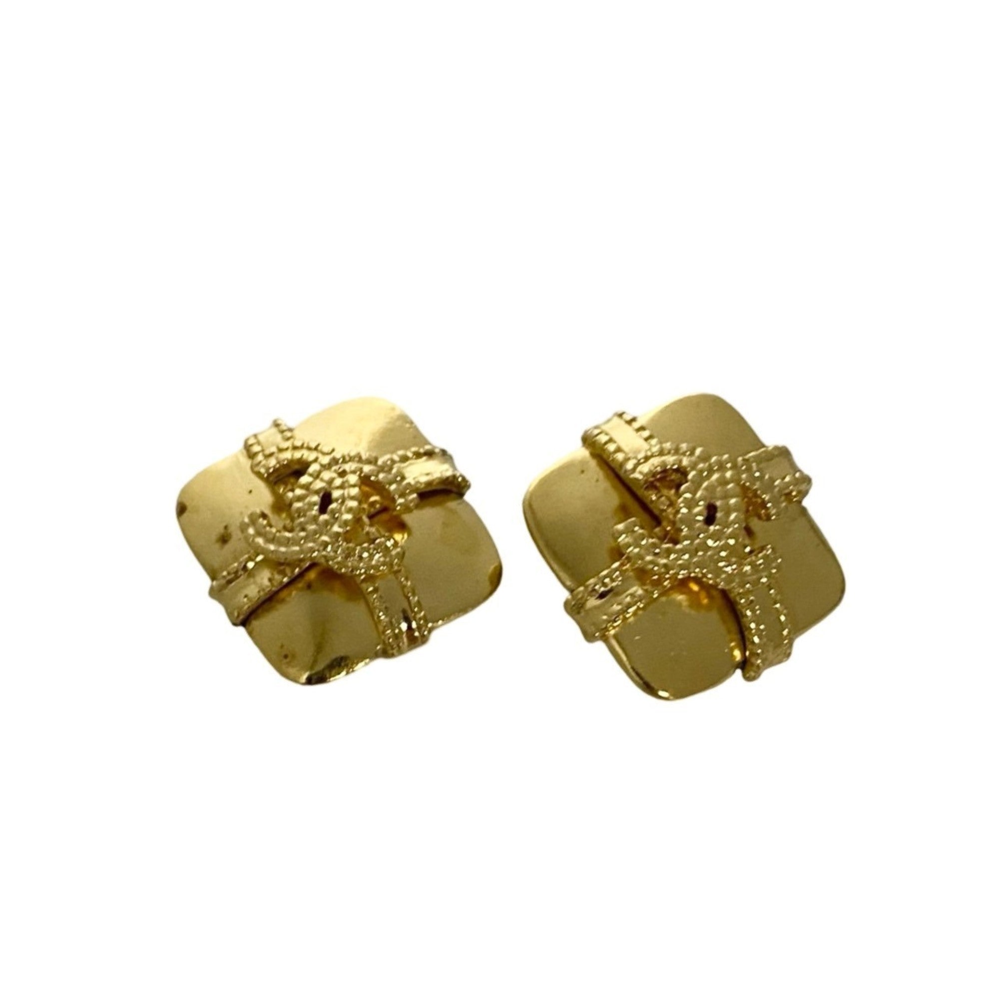 CC Logo Earrings Metal Gold-Tone Metal